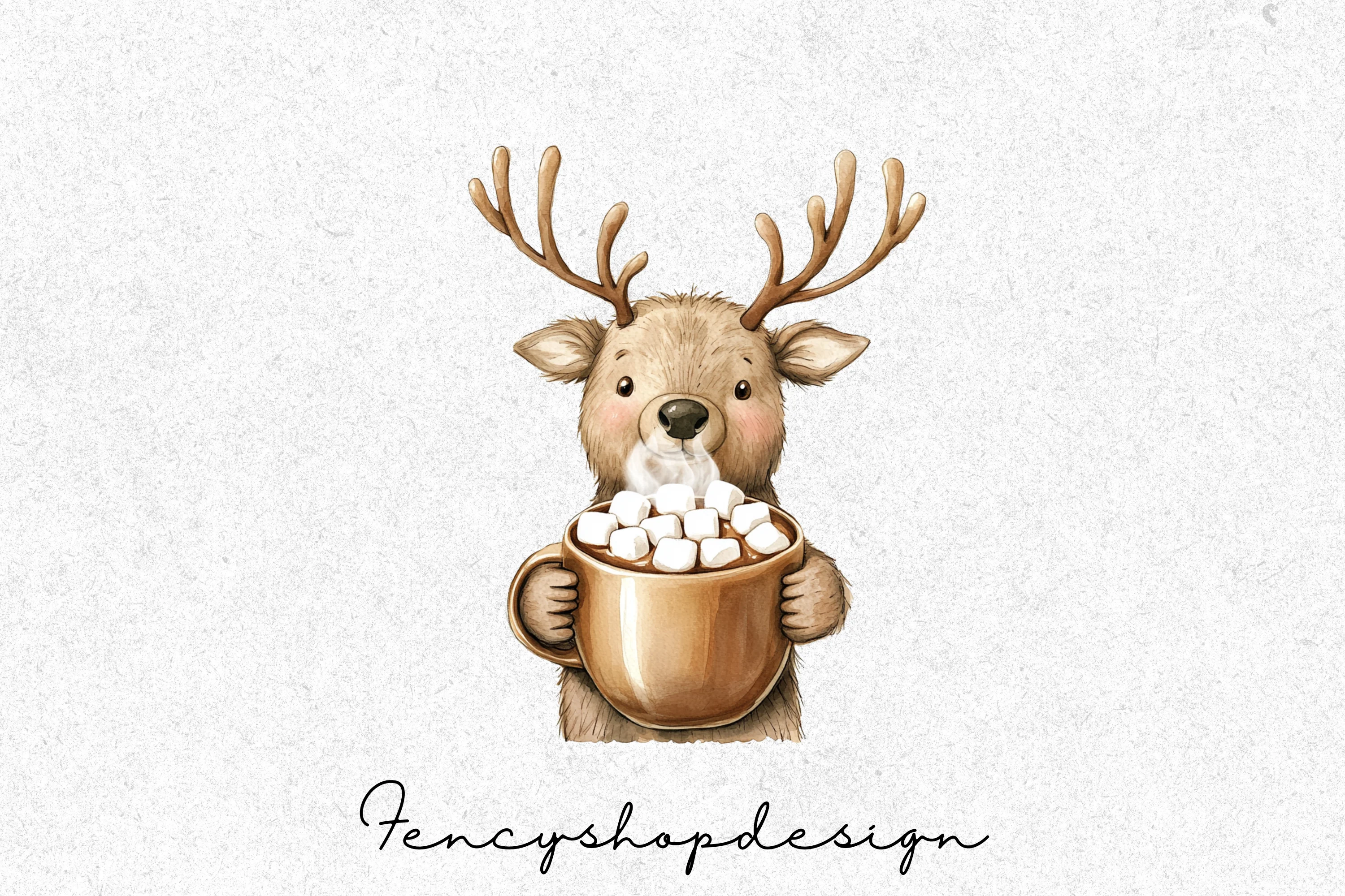 Cute Christmas Deer Clipart Bundle - Image 3