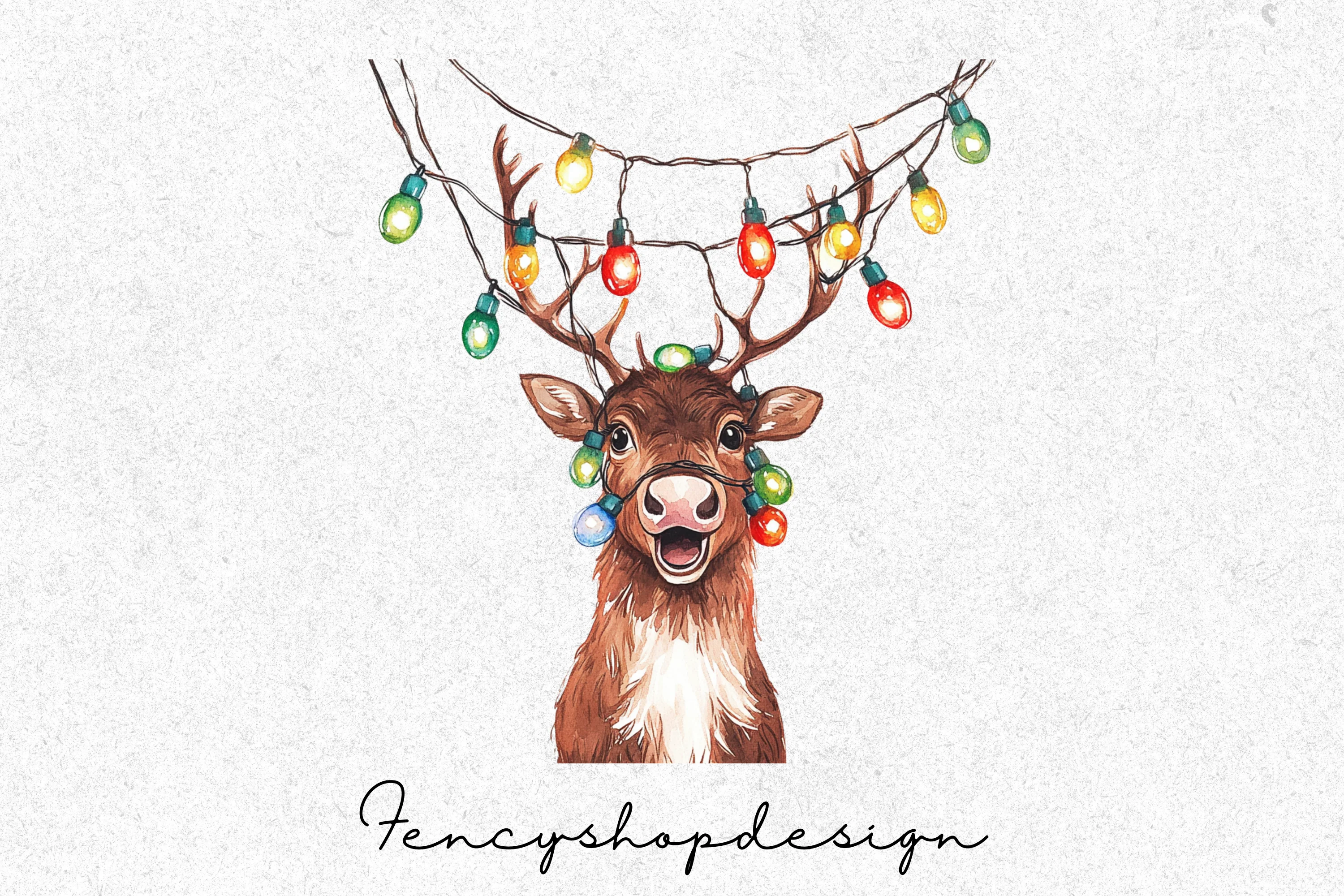 Cute Christmas Deer Clipart Bundle - Image 4