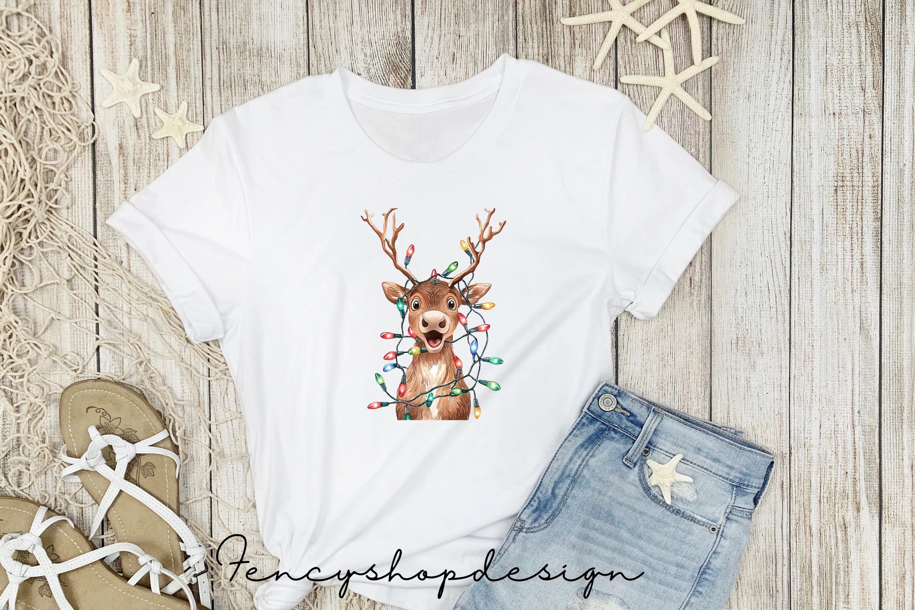 Cute Christmas Deer Clipart Bundle - Image 5