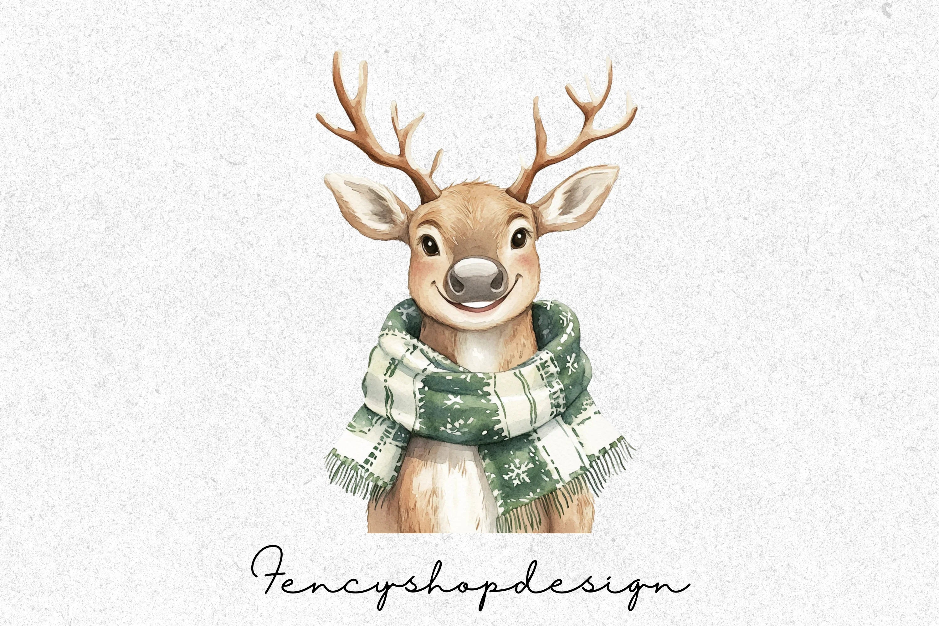 Cute Christmas Deer Clipart Bundle - Image 8