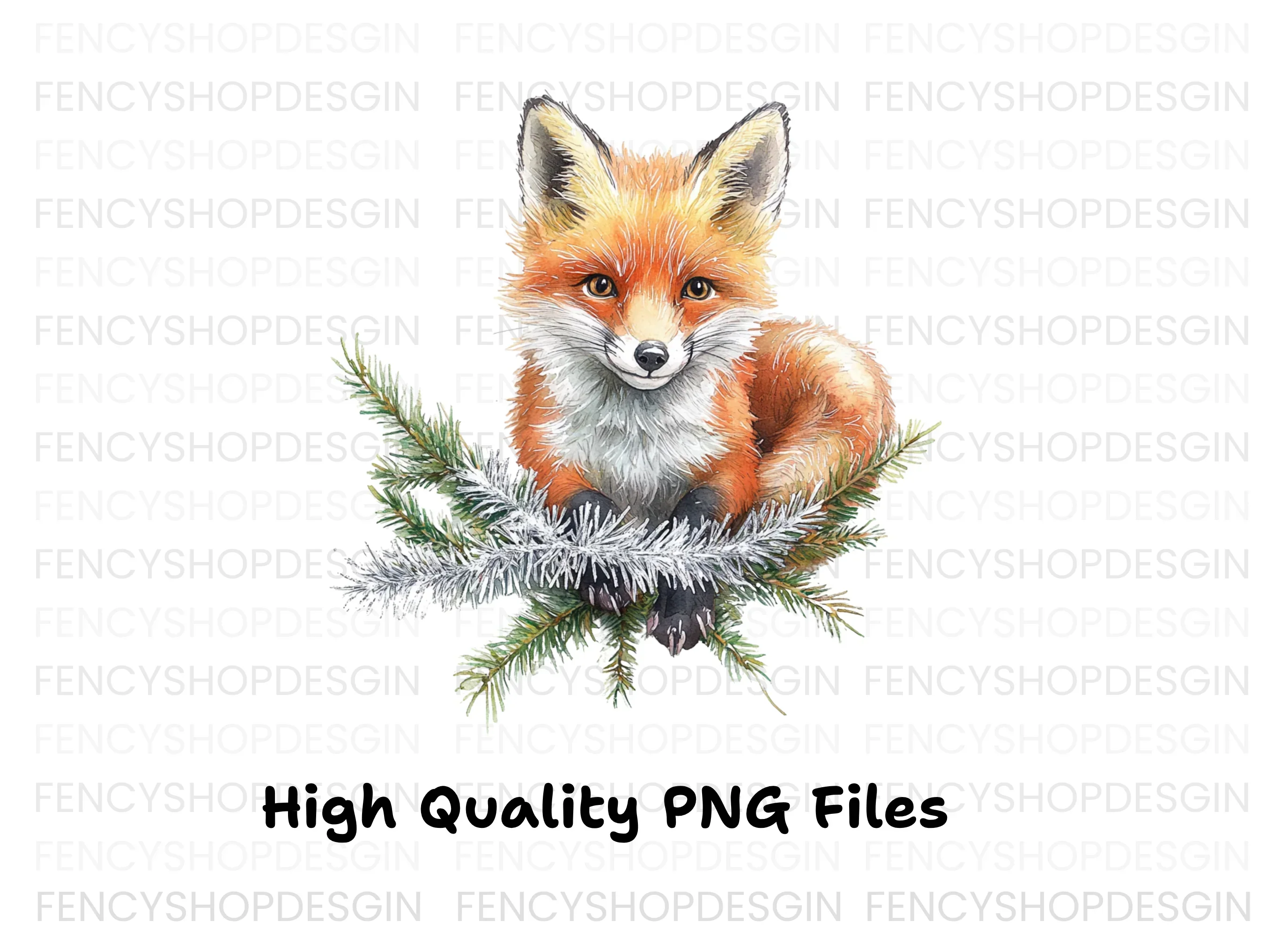 Cute Christmas Fox Clipart Bundle - Image 2