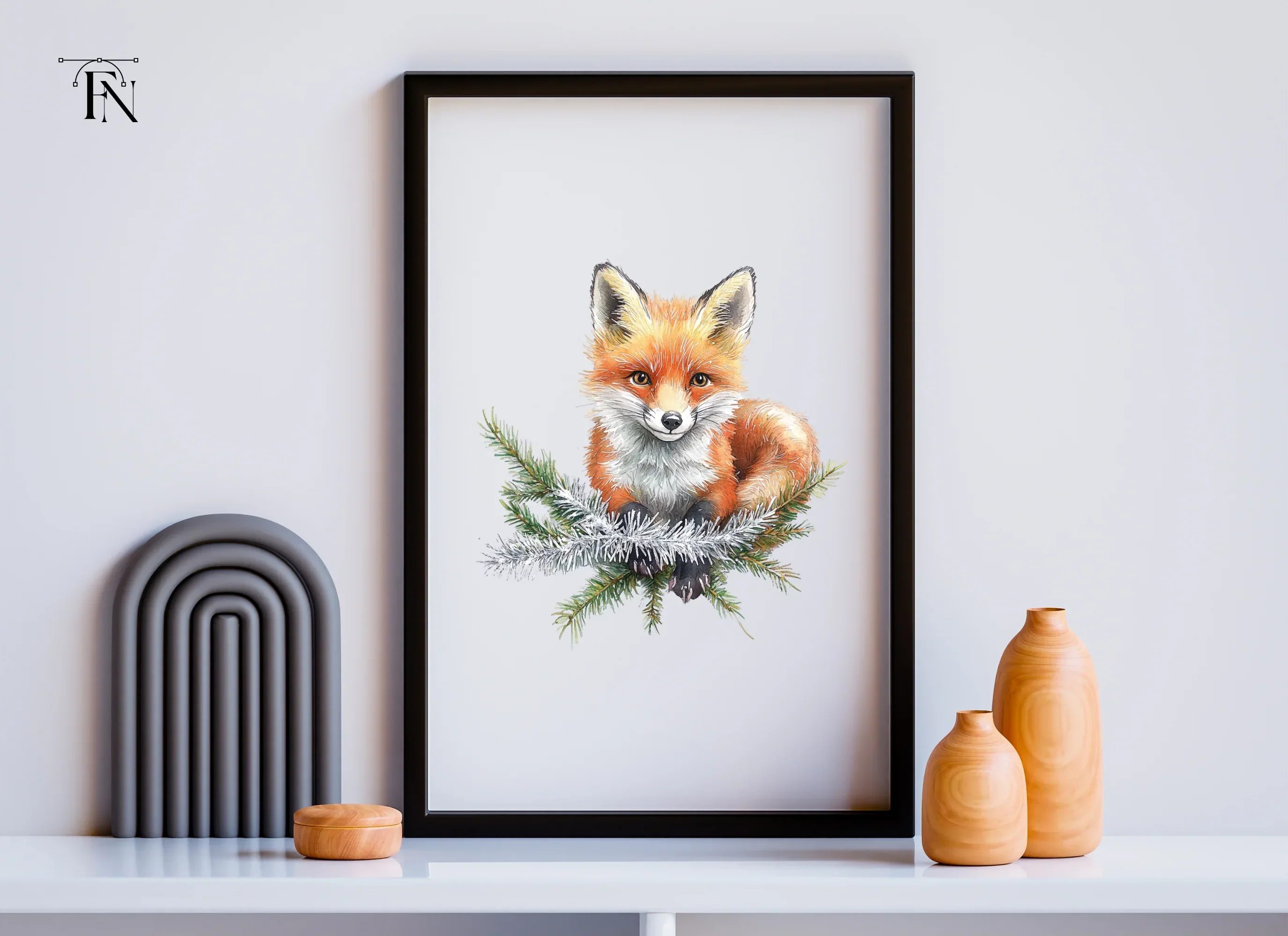 Cute Christmas Fox Clipart Bundle - Image 3