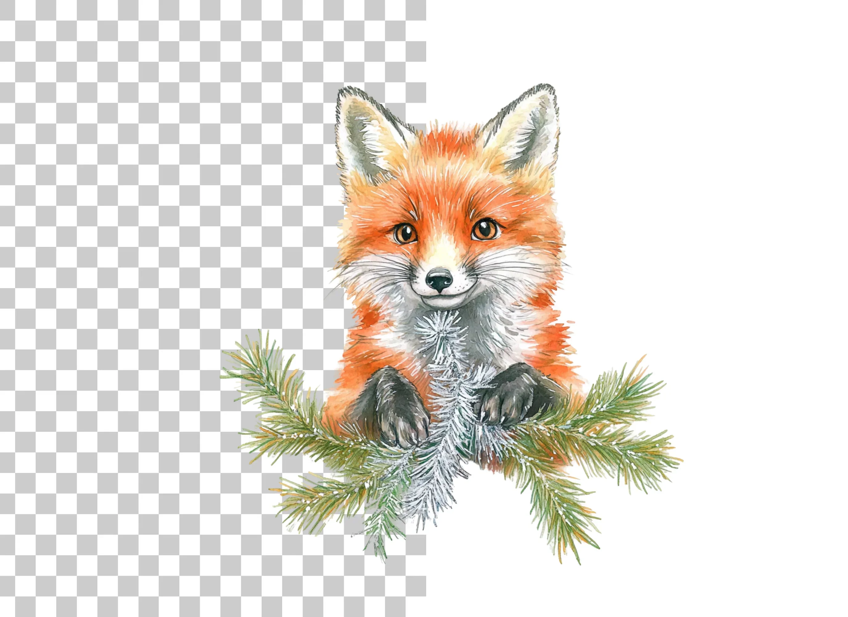 Cute Christmas Fox Clipart Bundle - Image 6