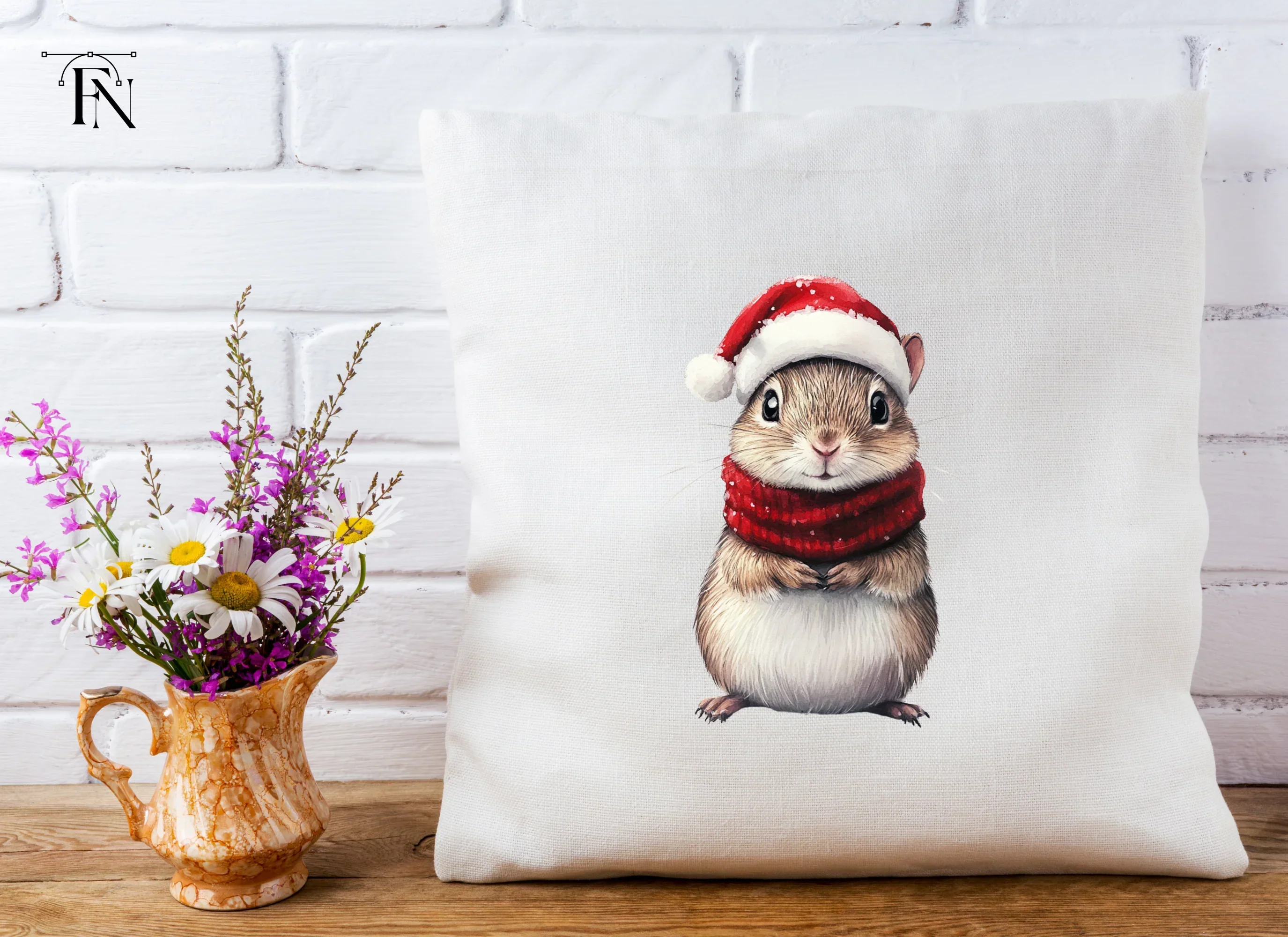 Cute Christmas Hamster Clipart Bundle - Image 5