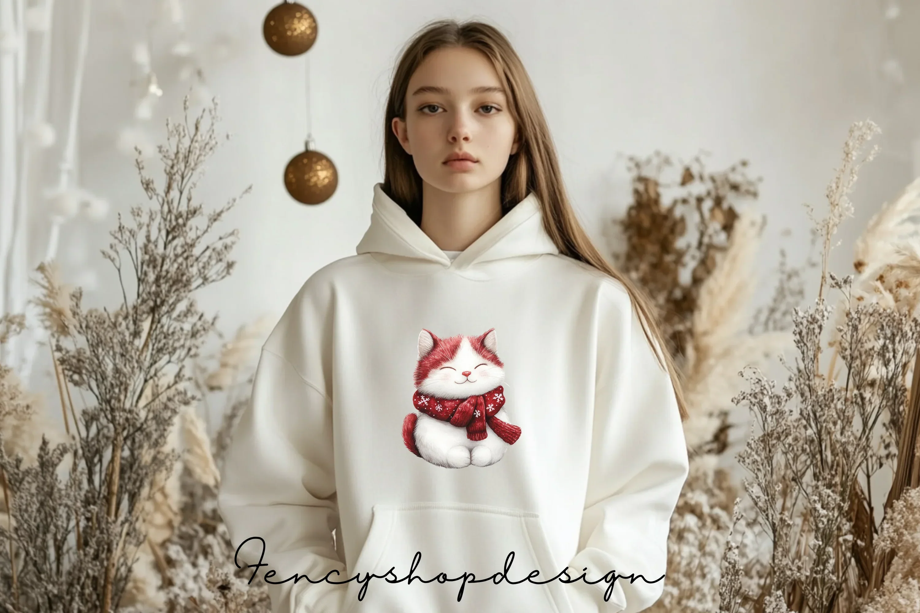 Cute Christmas Kitten Clipart Bundle - Image 6