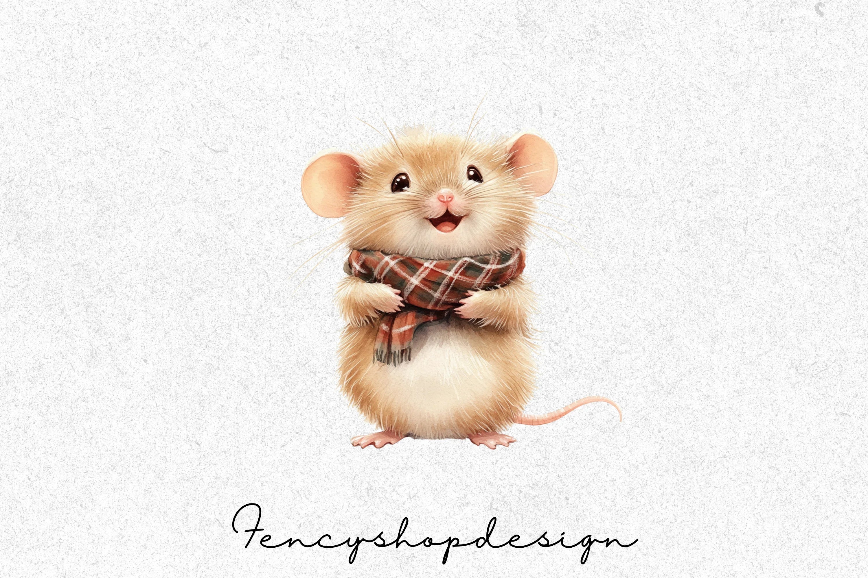 Cute Christmas Mice Clipart Bundle - Image 8
