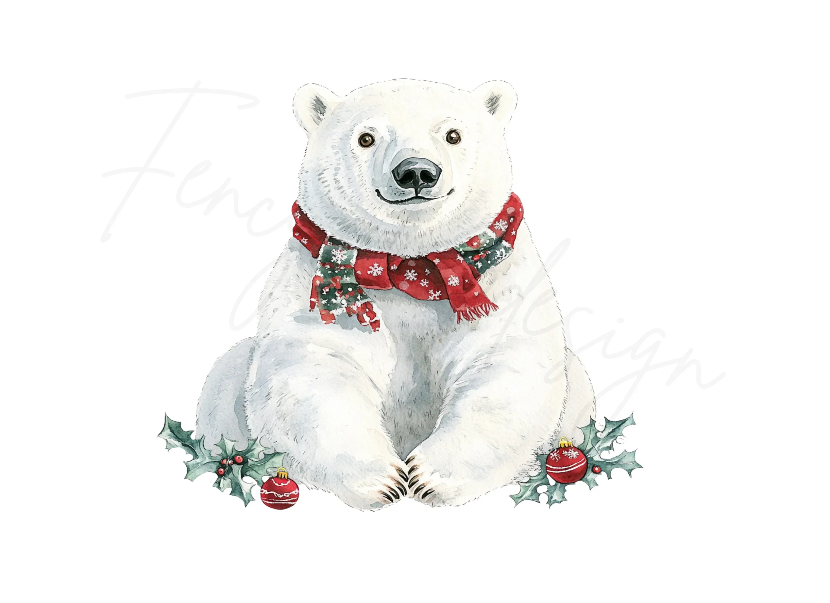 Cute Christmas Polar Bear Clipart Bundle - Image 3