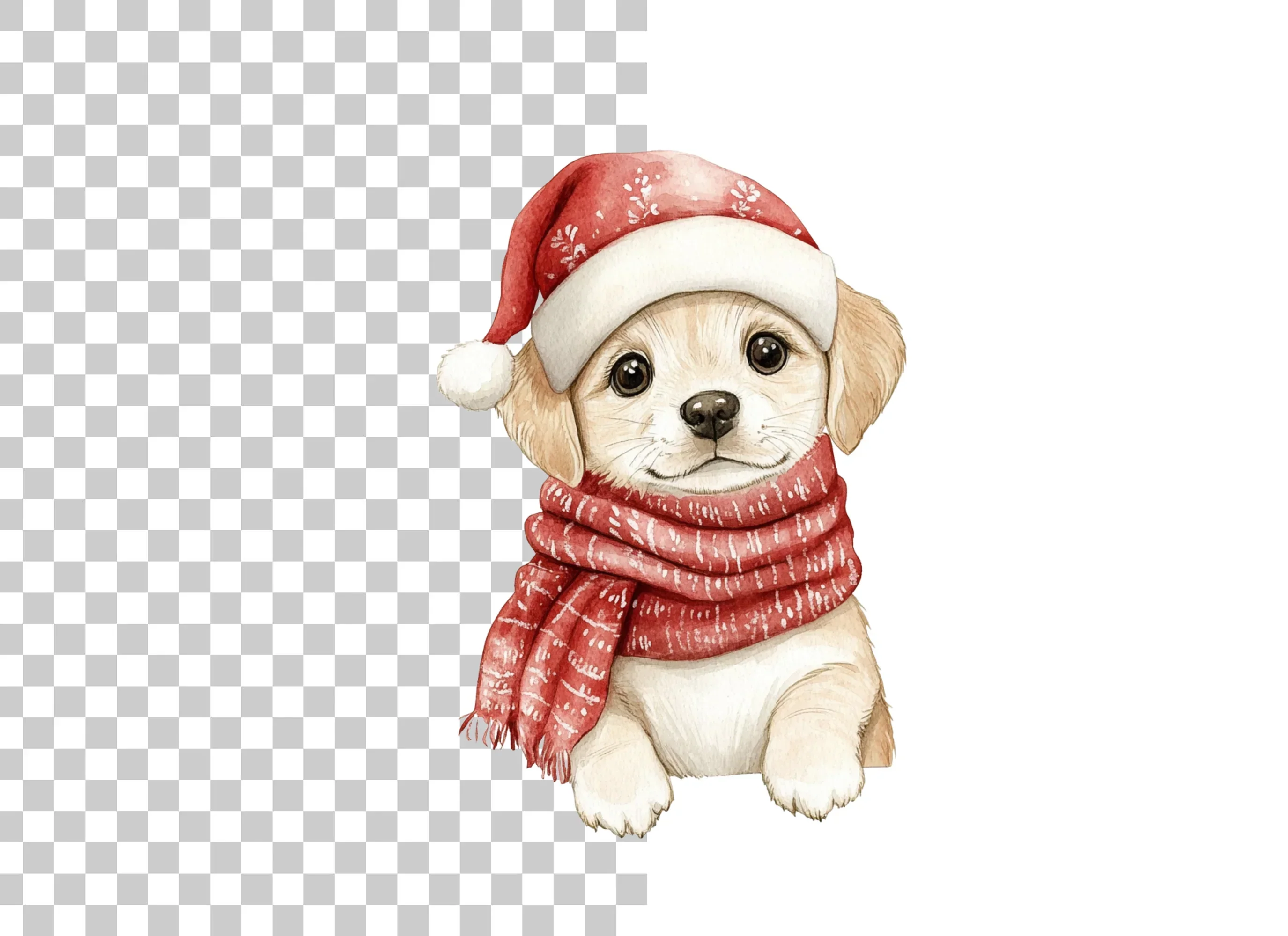 Cute Christmas Puppies Clipart Bundle - Image 6
