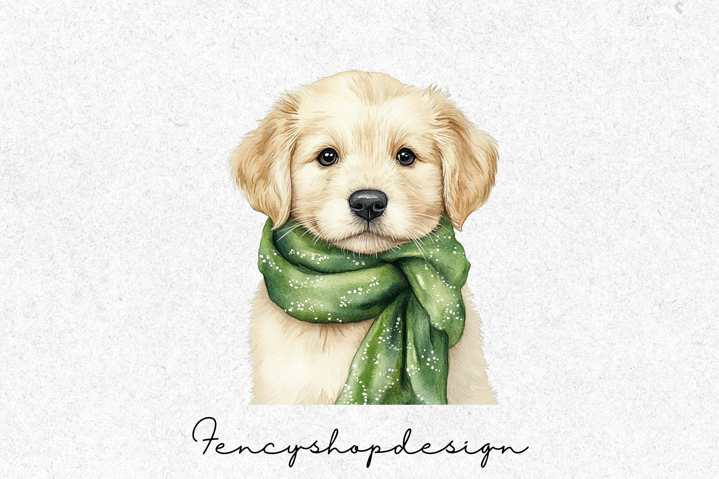 Cute Christmas Puppies Clipart Bundle - Image 3
