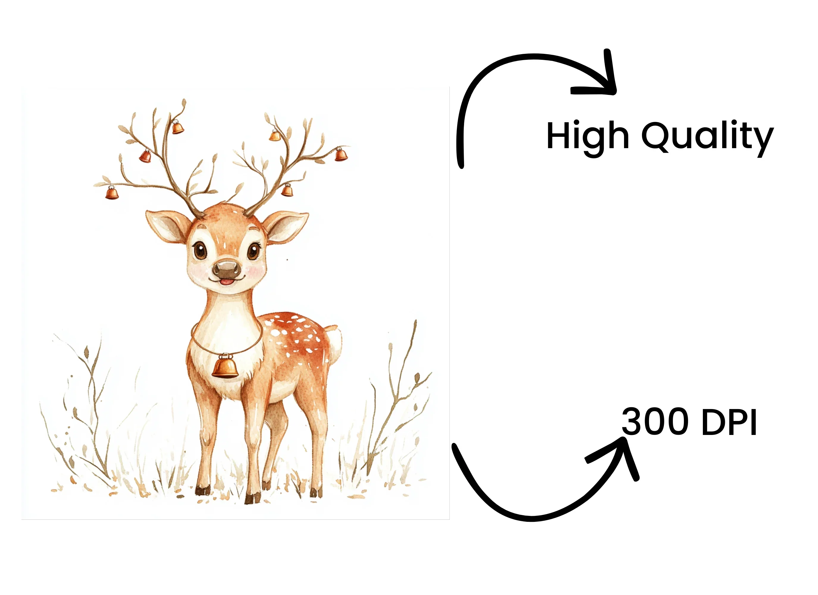 Cute Christmas Reindeer Clipart Bundle - Image 4