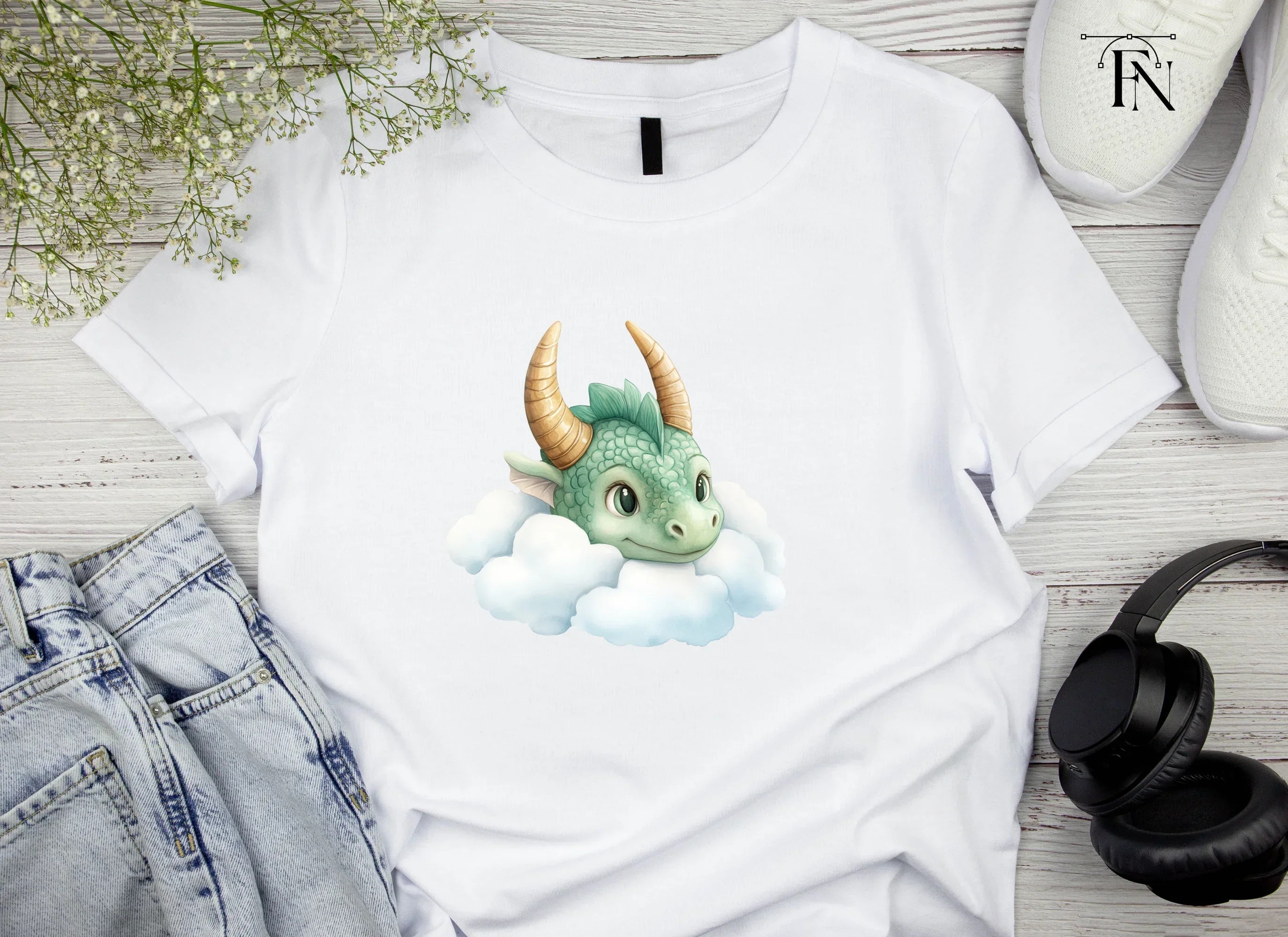 Cute Cloud Dragon Heads Clipart Bundle - Image 3