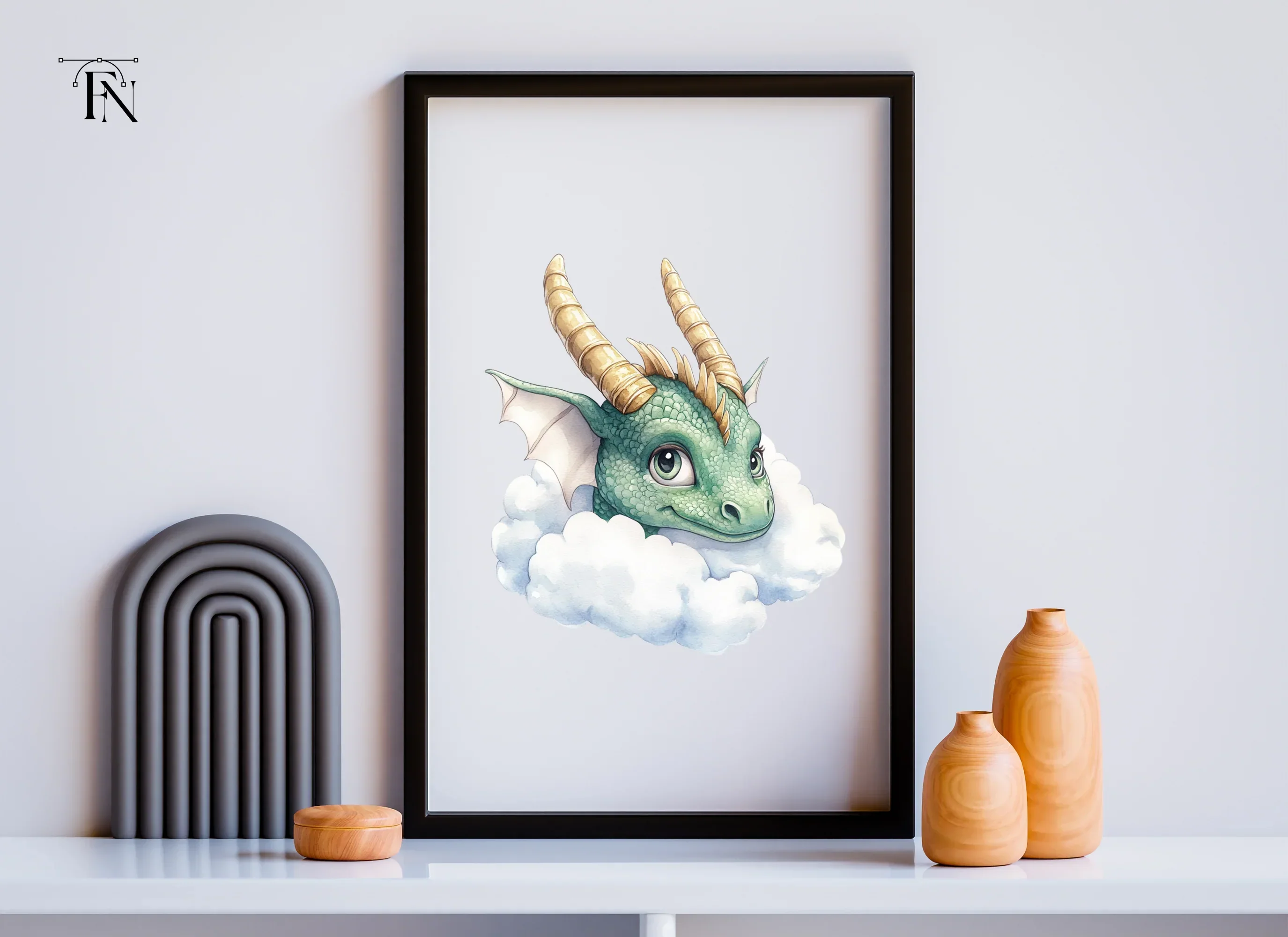 Cute Cloud Dragon Heads Clipart Bundle - Image 5