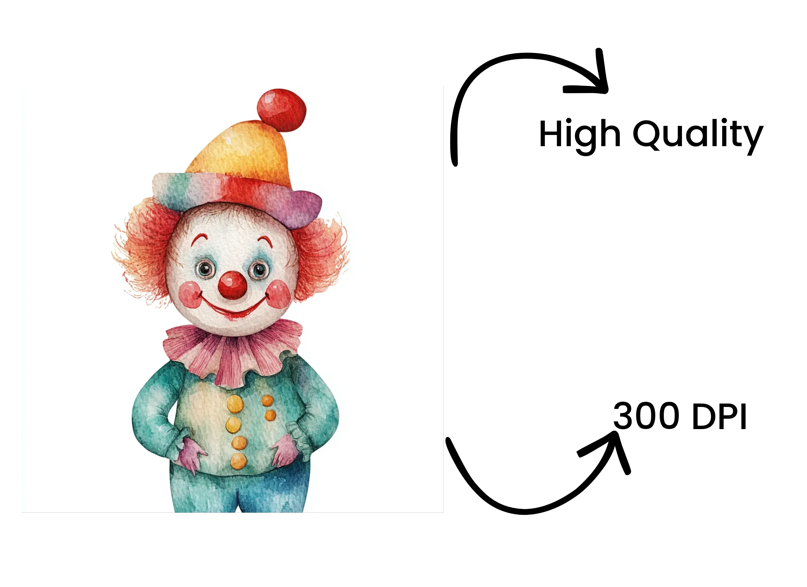 Cute Clown Faces and Body Clipart Bundle - Image 4