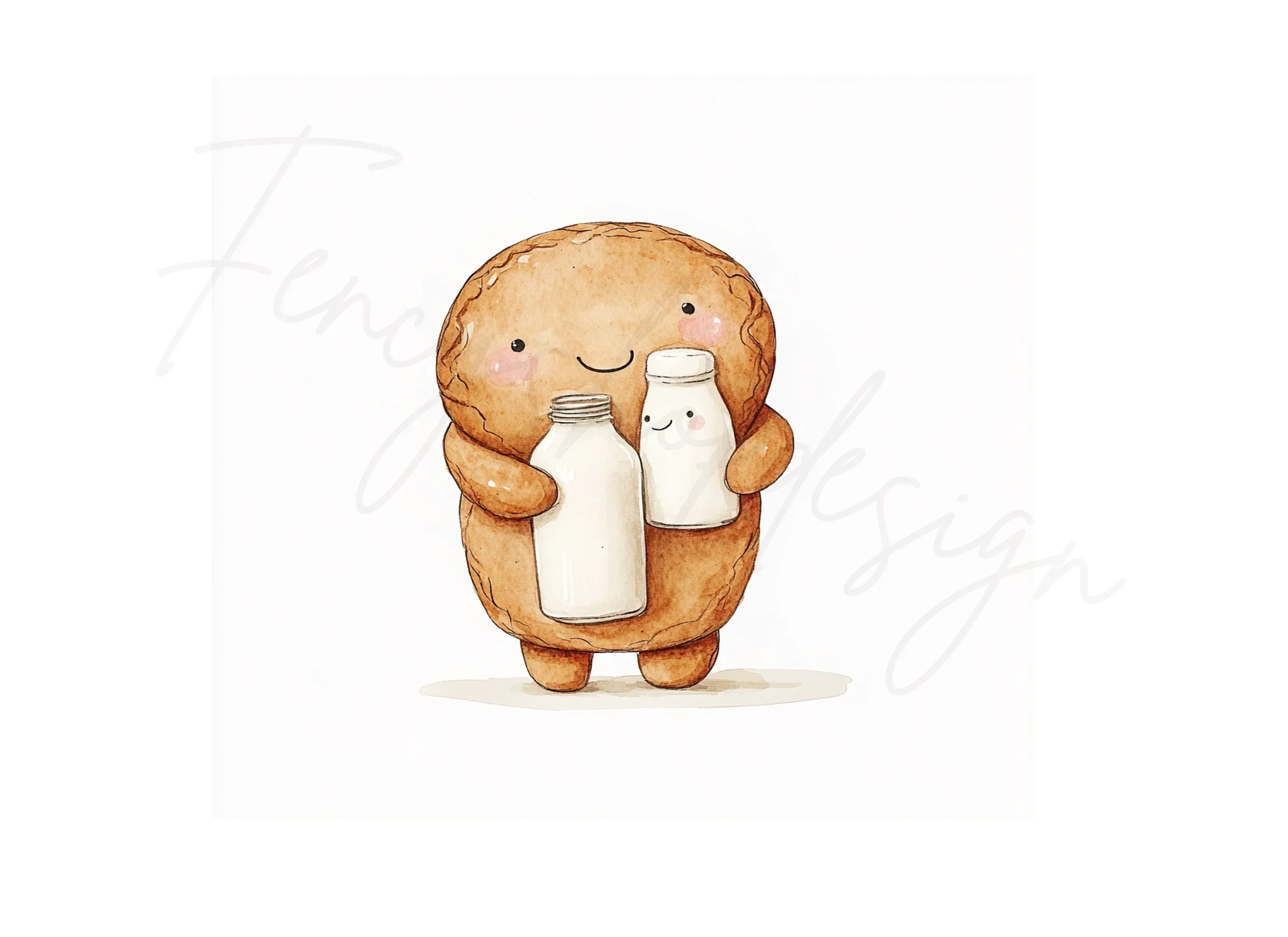 Cute Cookie and Milk Bottle Clipart Bundle - Image 3