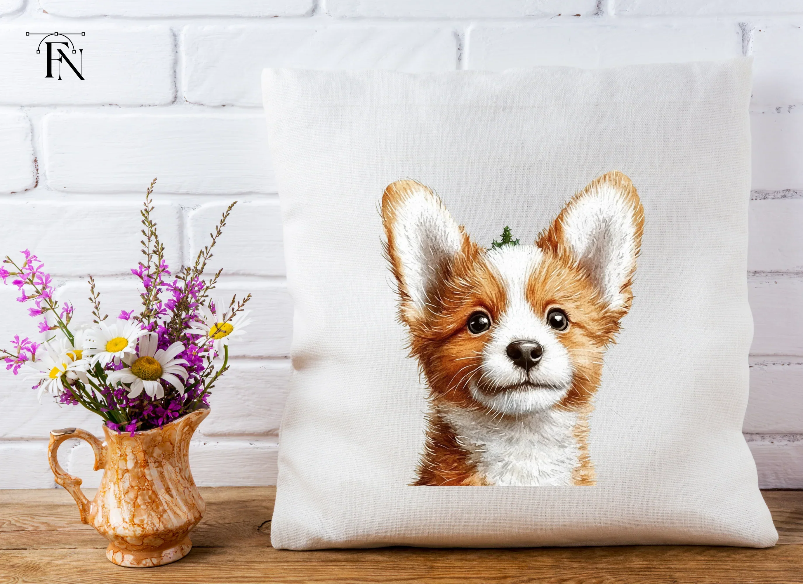 Cute Corgi Puppy Face Clipart Bundle - Image 6