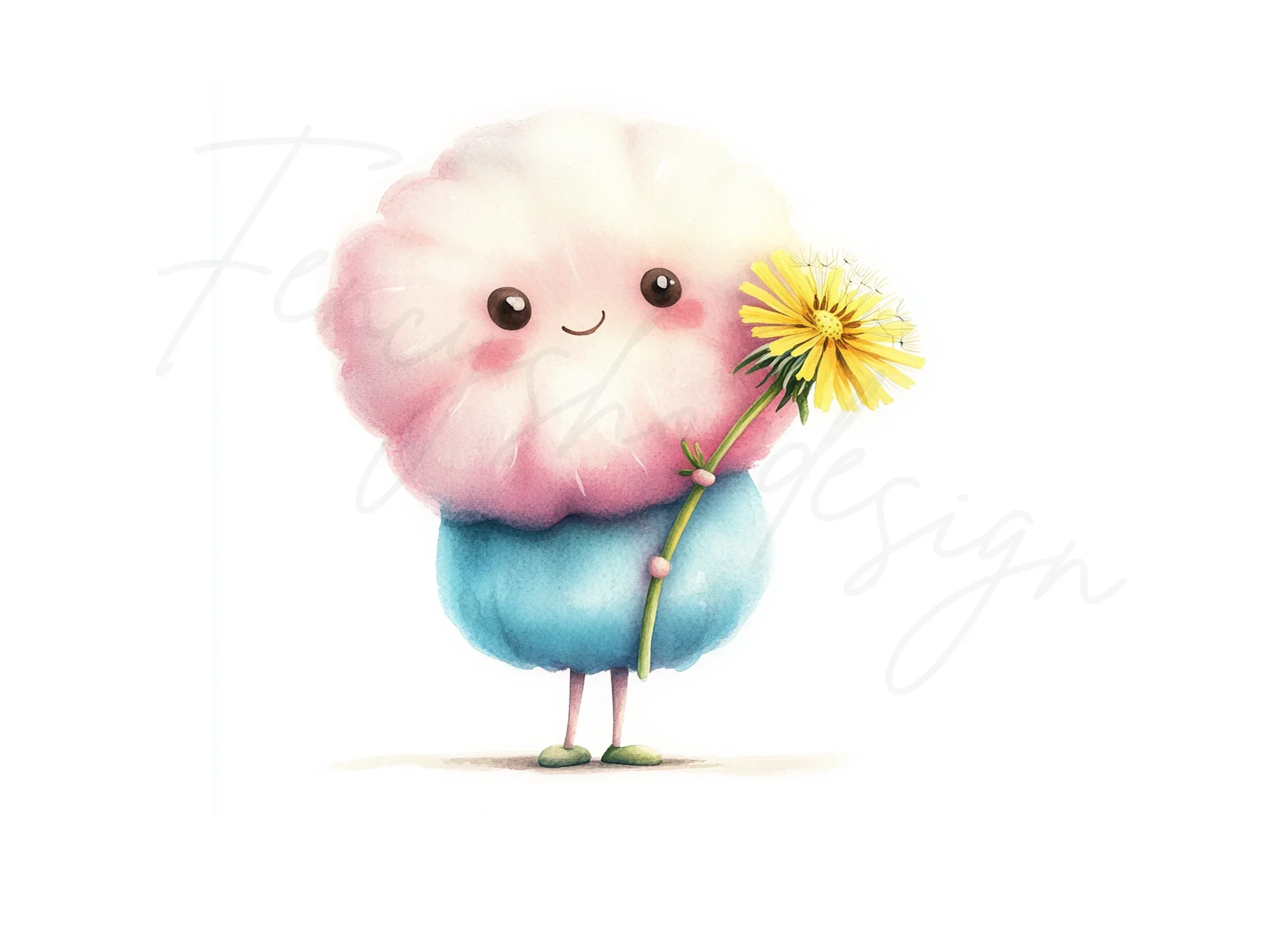 Cute Cotton Candy Characters Clipart Bundle - Image 2