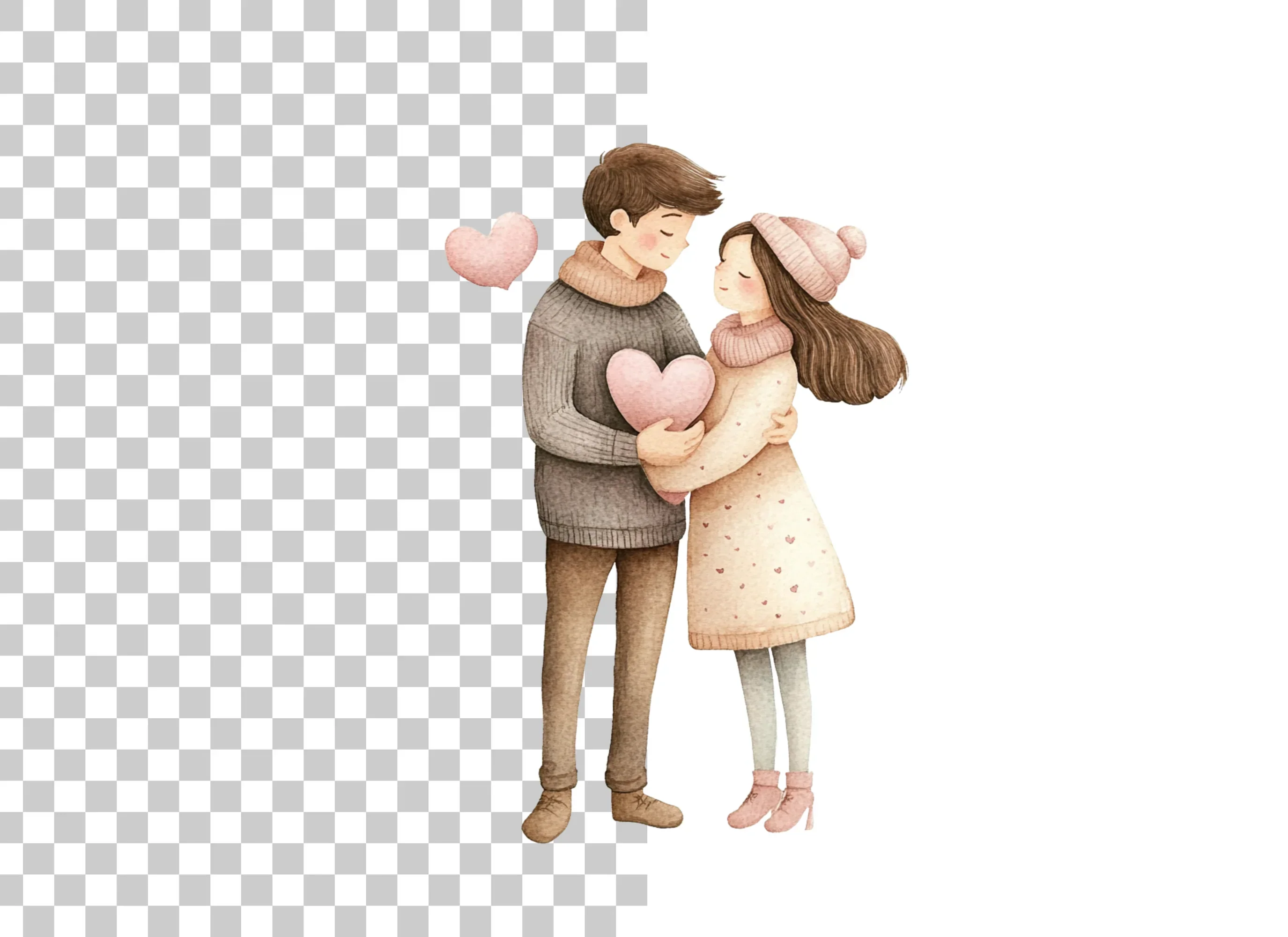 Cute Couple in Love Clipart Bundle - Image 2