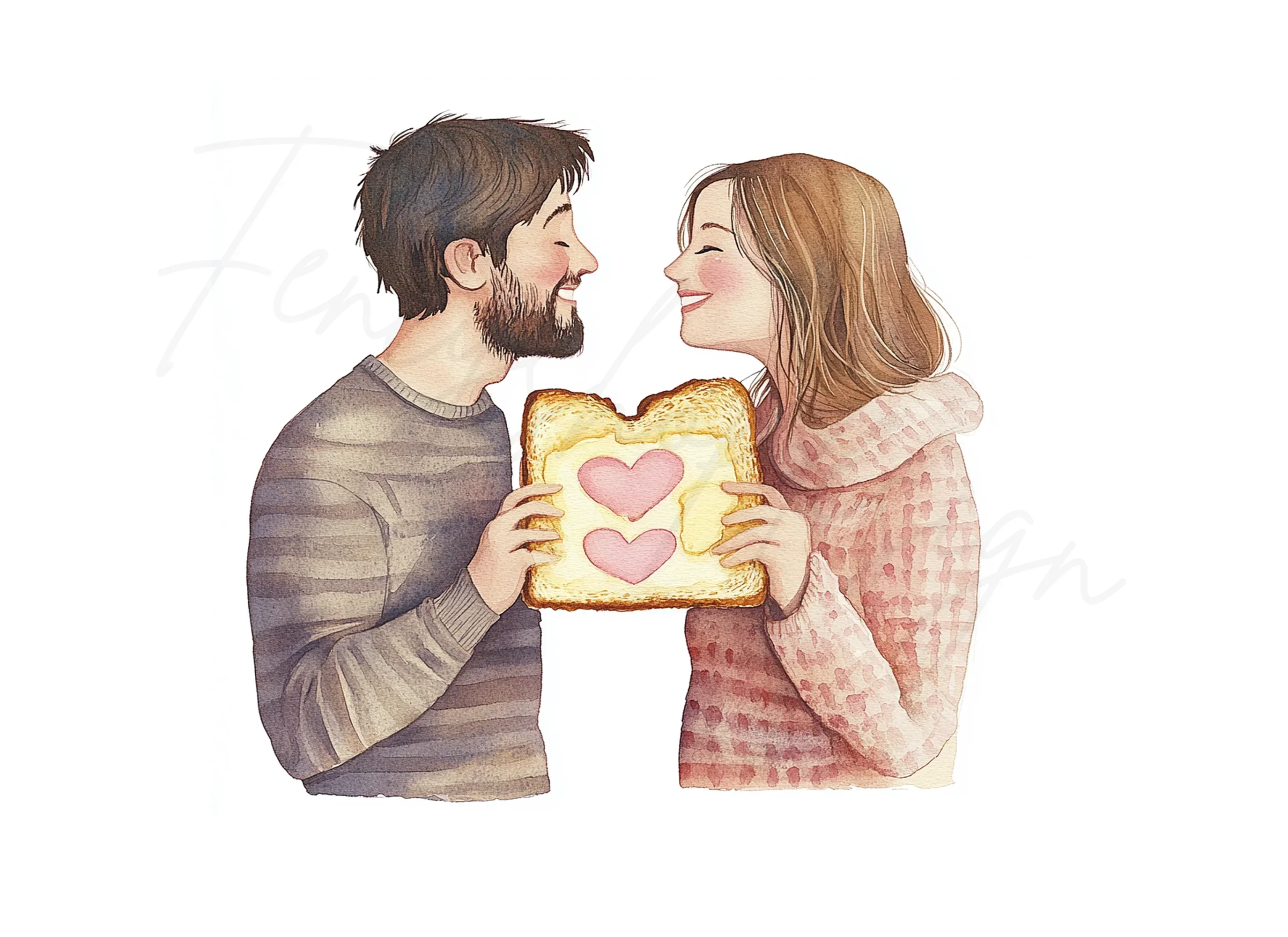 Cute Couple Toast Love Clipart Bundle - Image 2