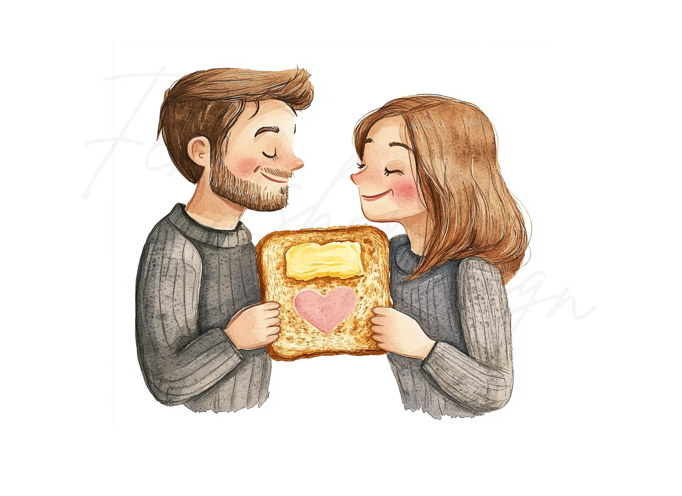 Cute Couple Toast Love Clipart Bundle - Image 3
