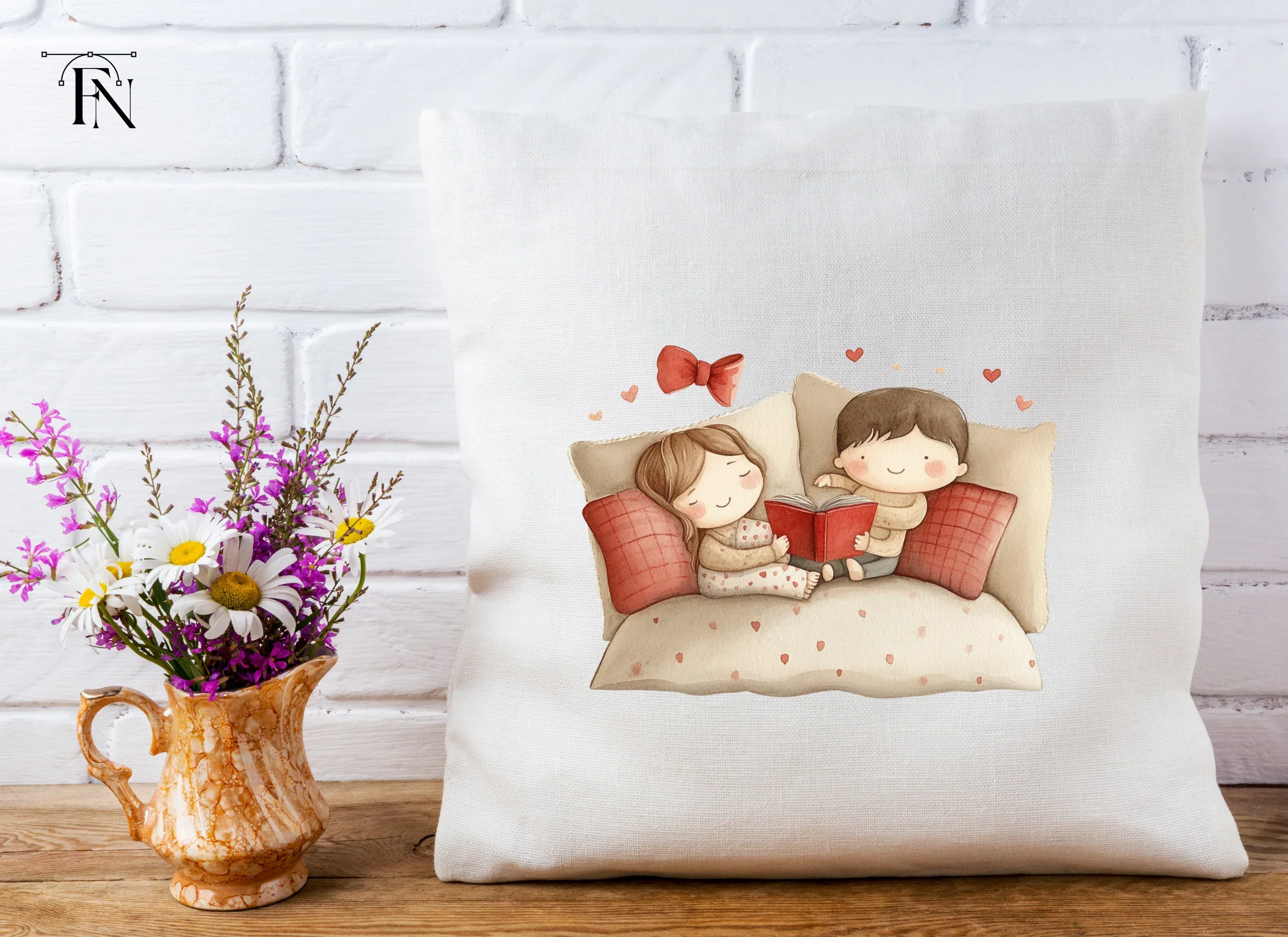 Cute Couples Reading and Cuddling Clipart Bundle - Image 5