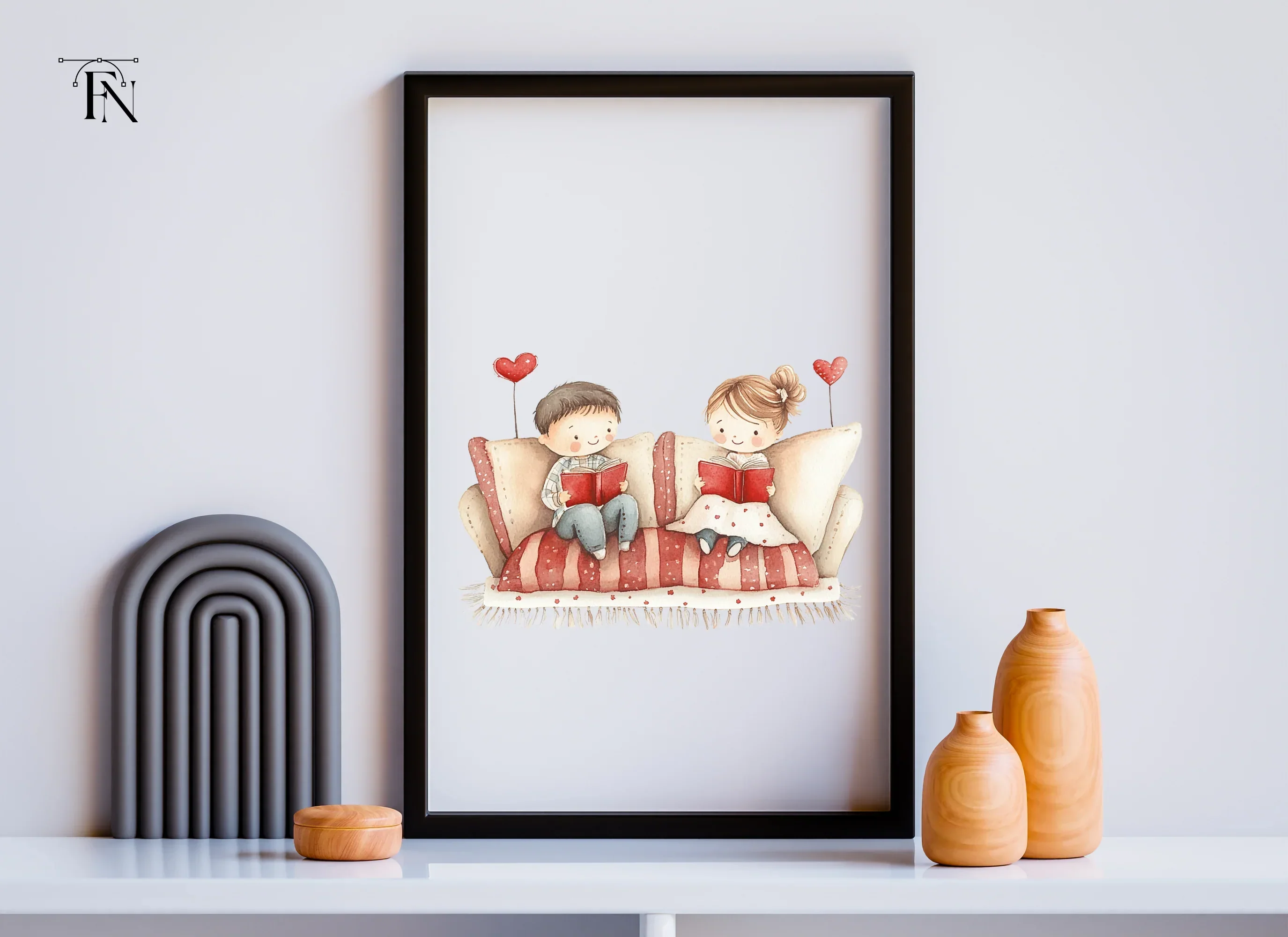 Cute Couples Reading and Cuddling Clipart Bundle - Image 6