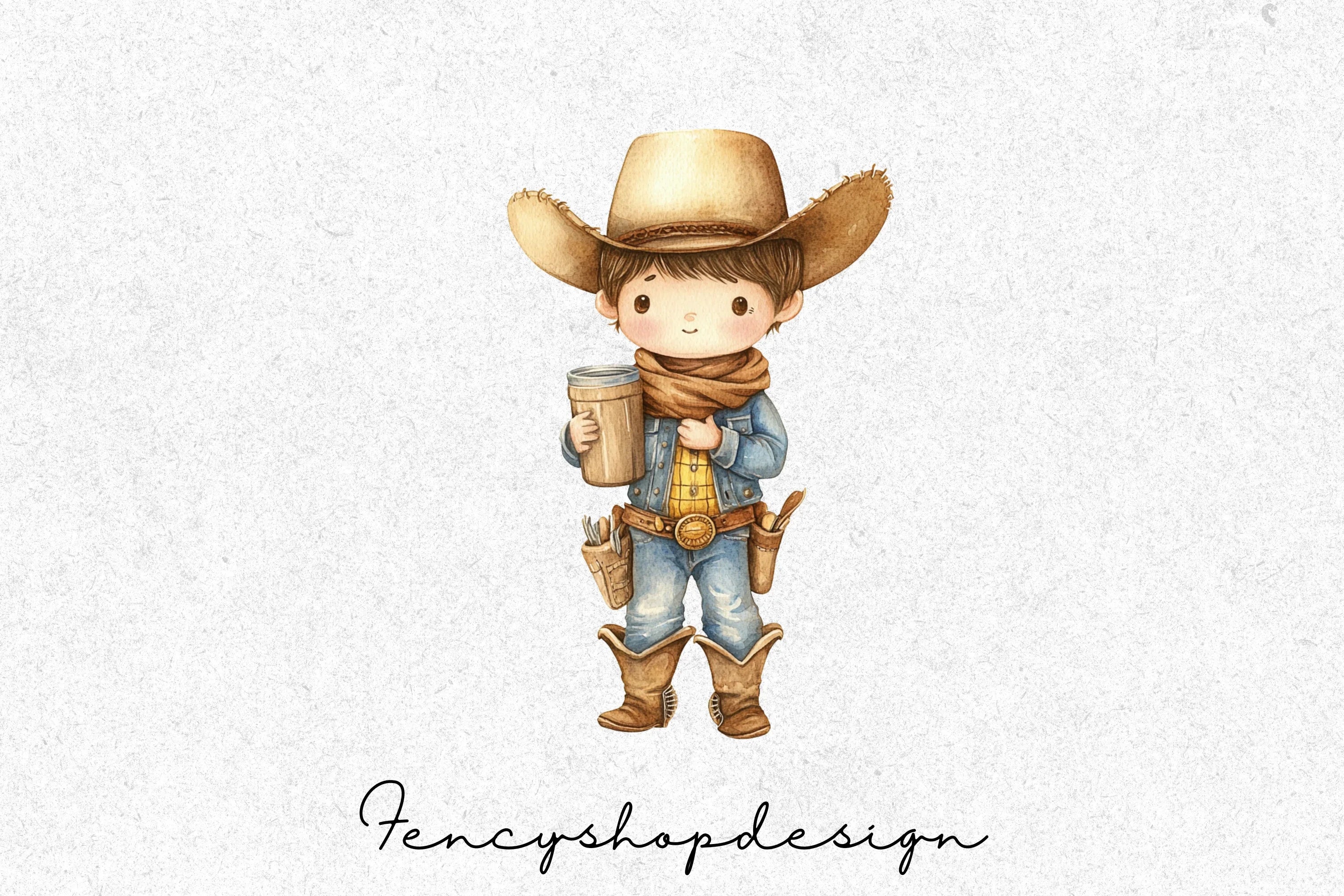 Cute Cowboy Clipart Bundle - Image 7