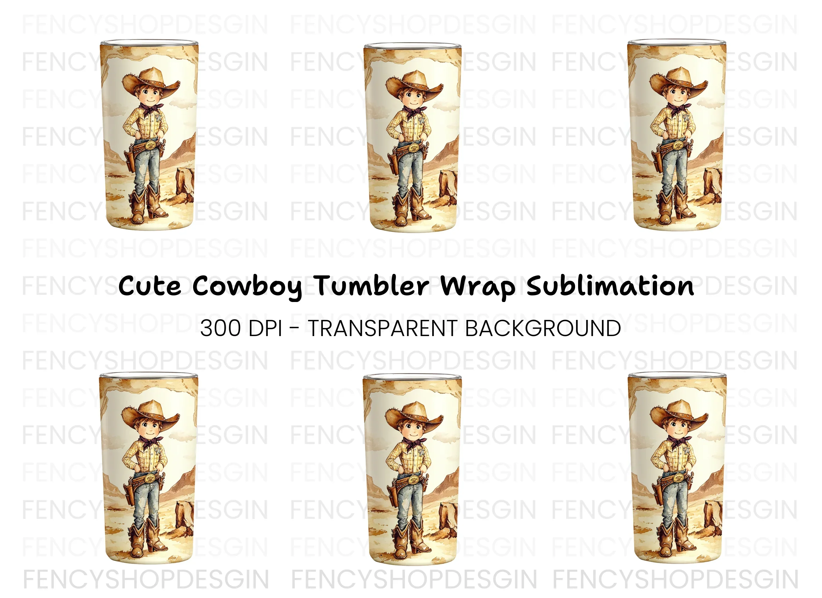 Cute Cowboy Kid Clipart Bundle
