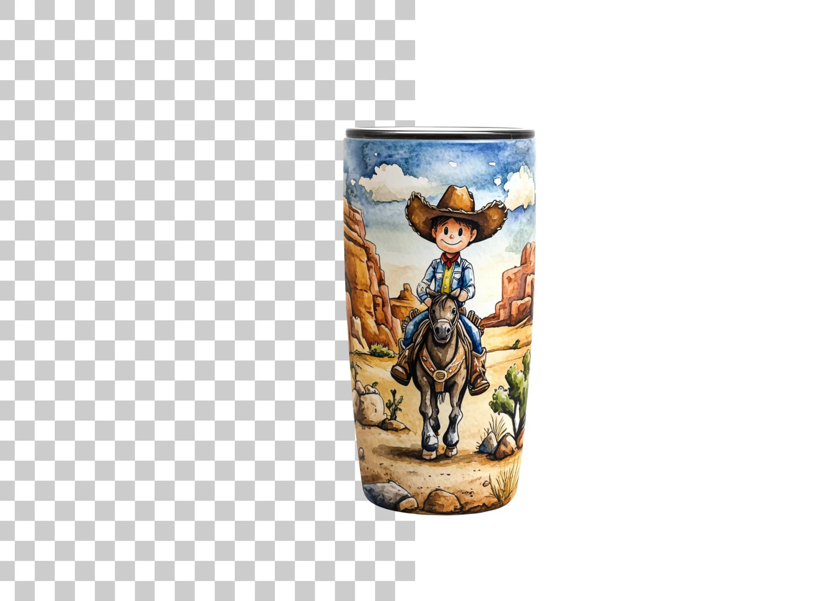 Cute Cowboy Riding Horse Clipart Bundle - Image 2