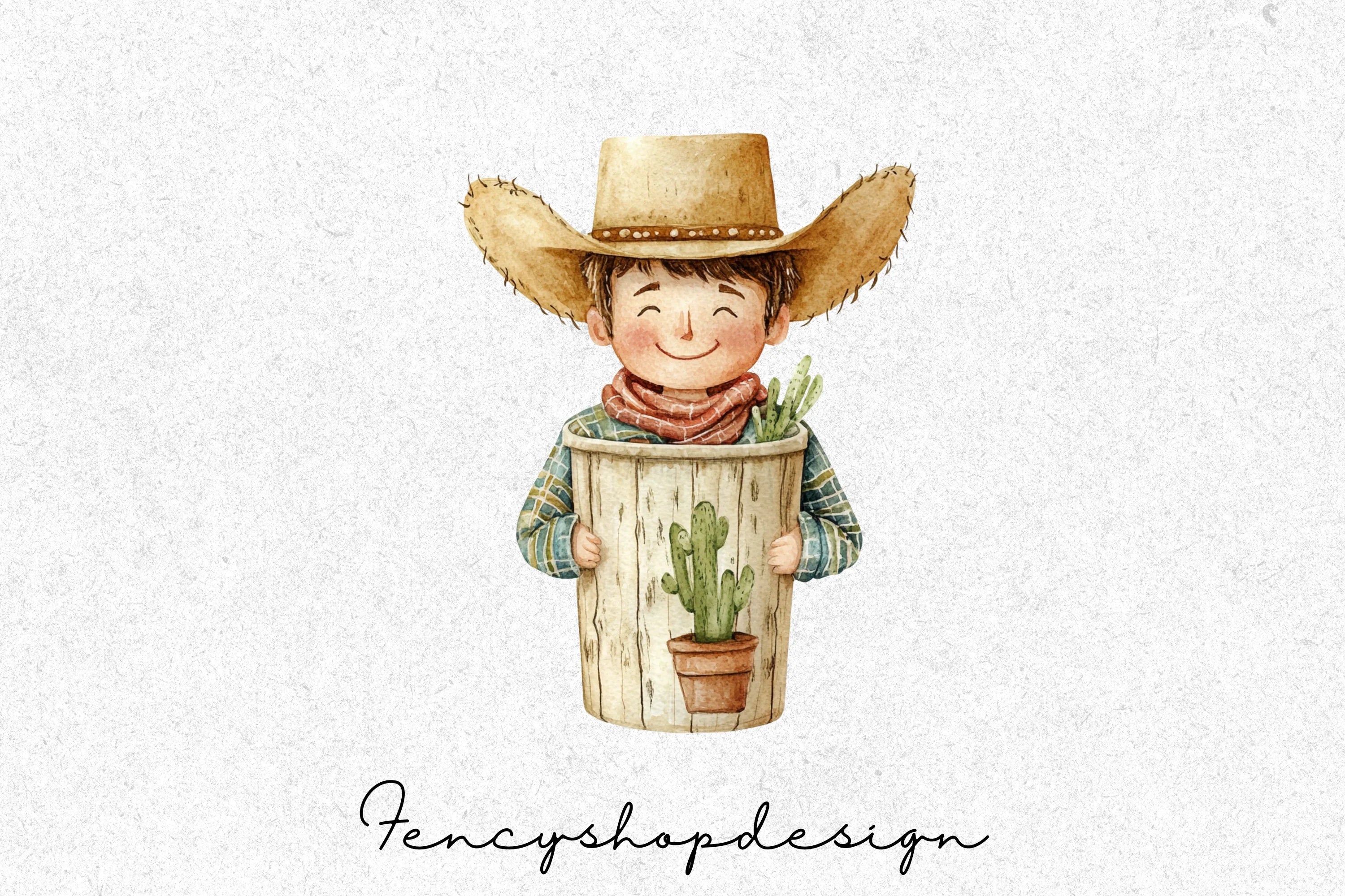 Cute Cowboy Tumbler Clipart Bundle - Image 3