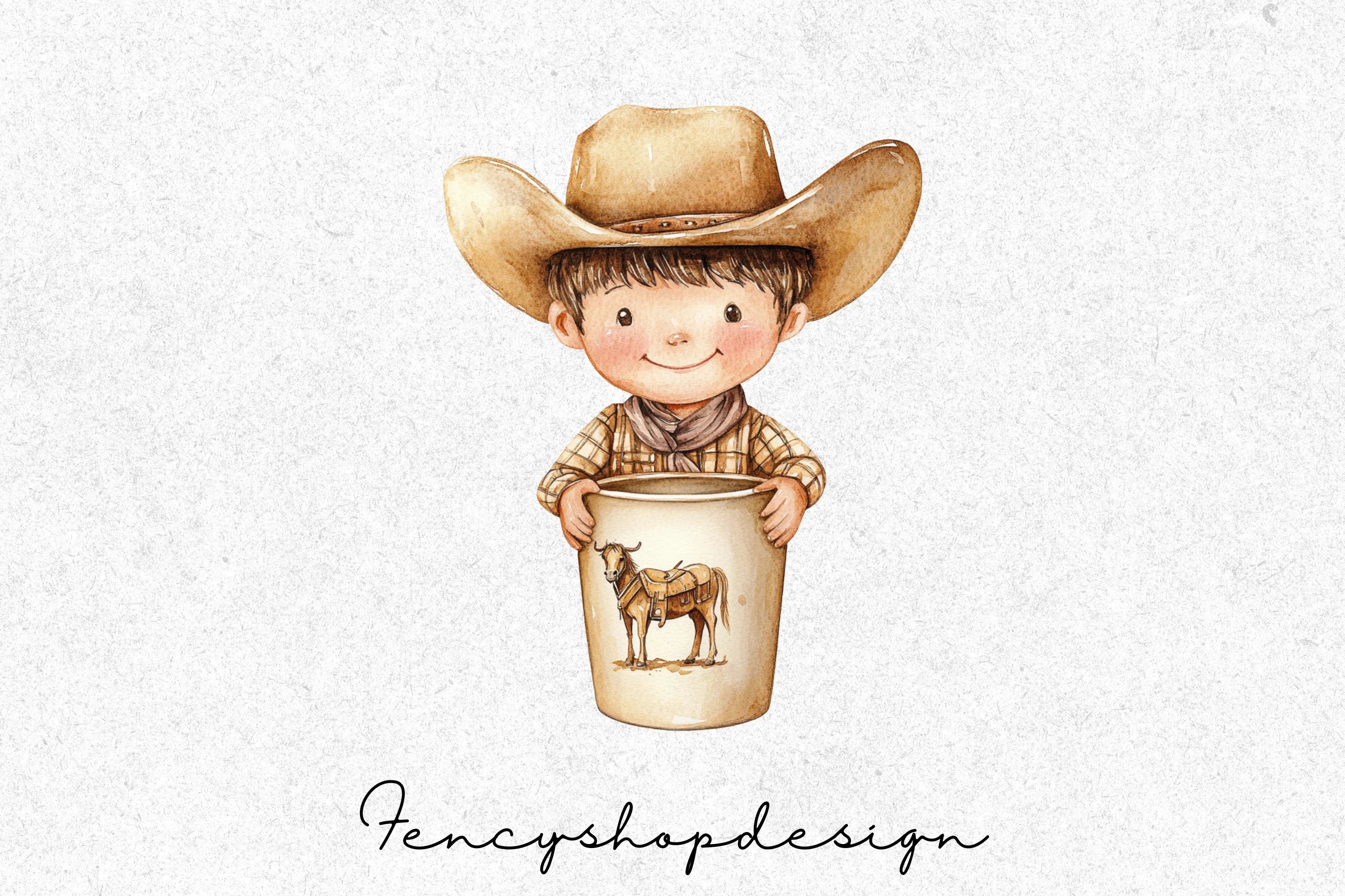 Cute Cowboy Tumbler Clipart Bundle - Image 4