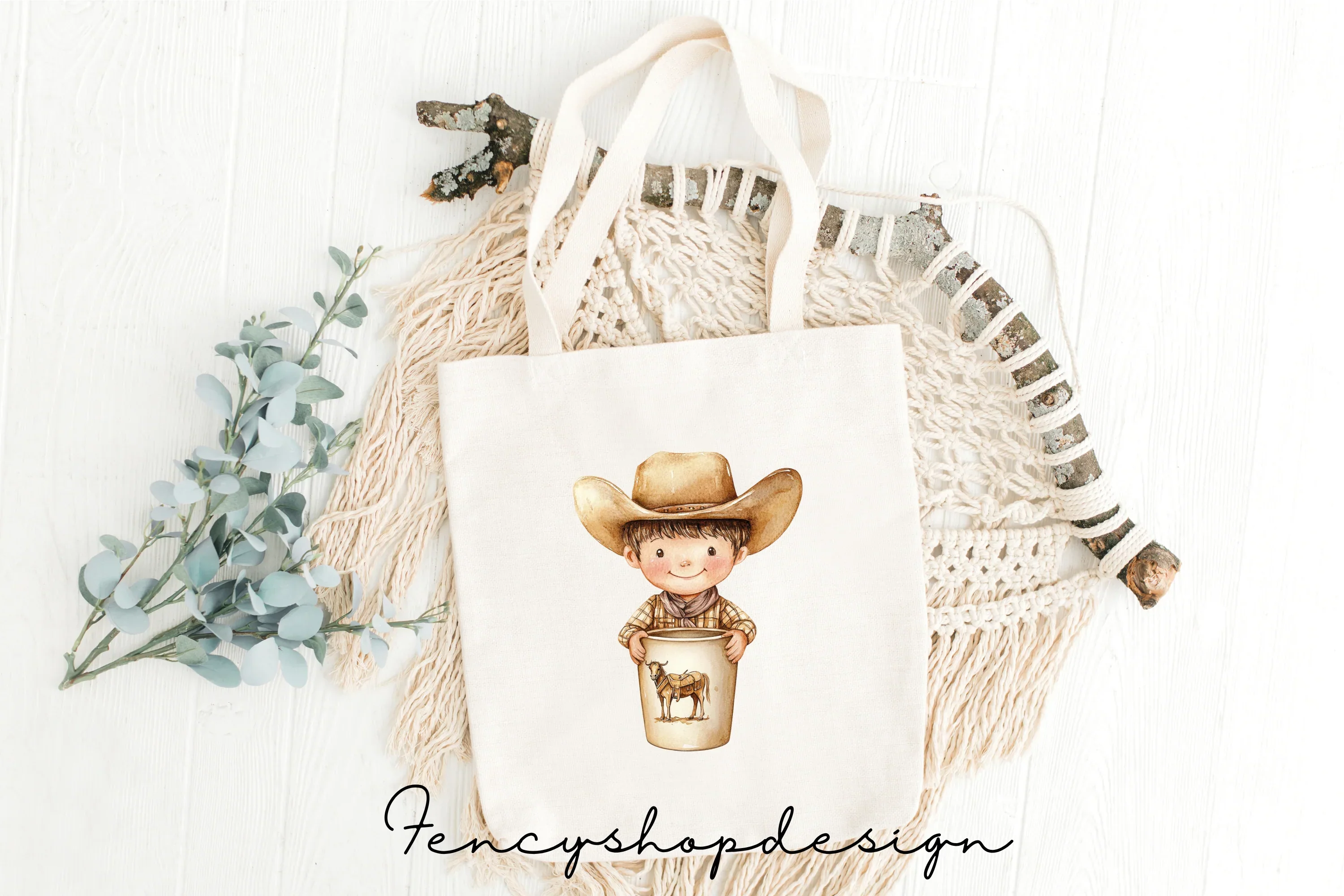 Cute Cowboy Tumbler Clipart Bundle - Image 8