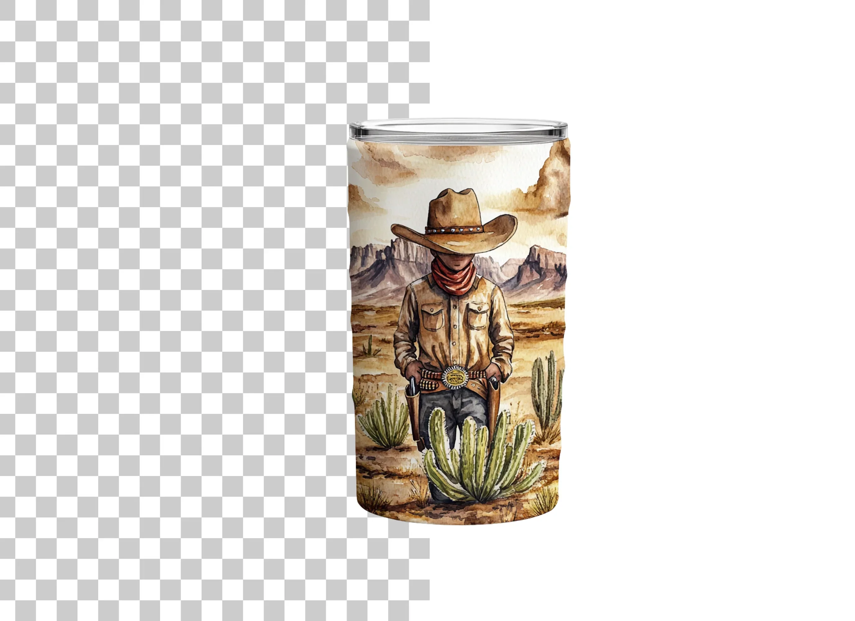 Cute Cowboy Tumbler Clipart Bundle - Image 2
