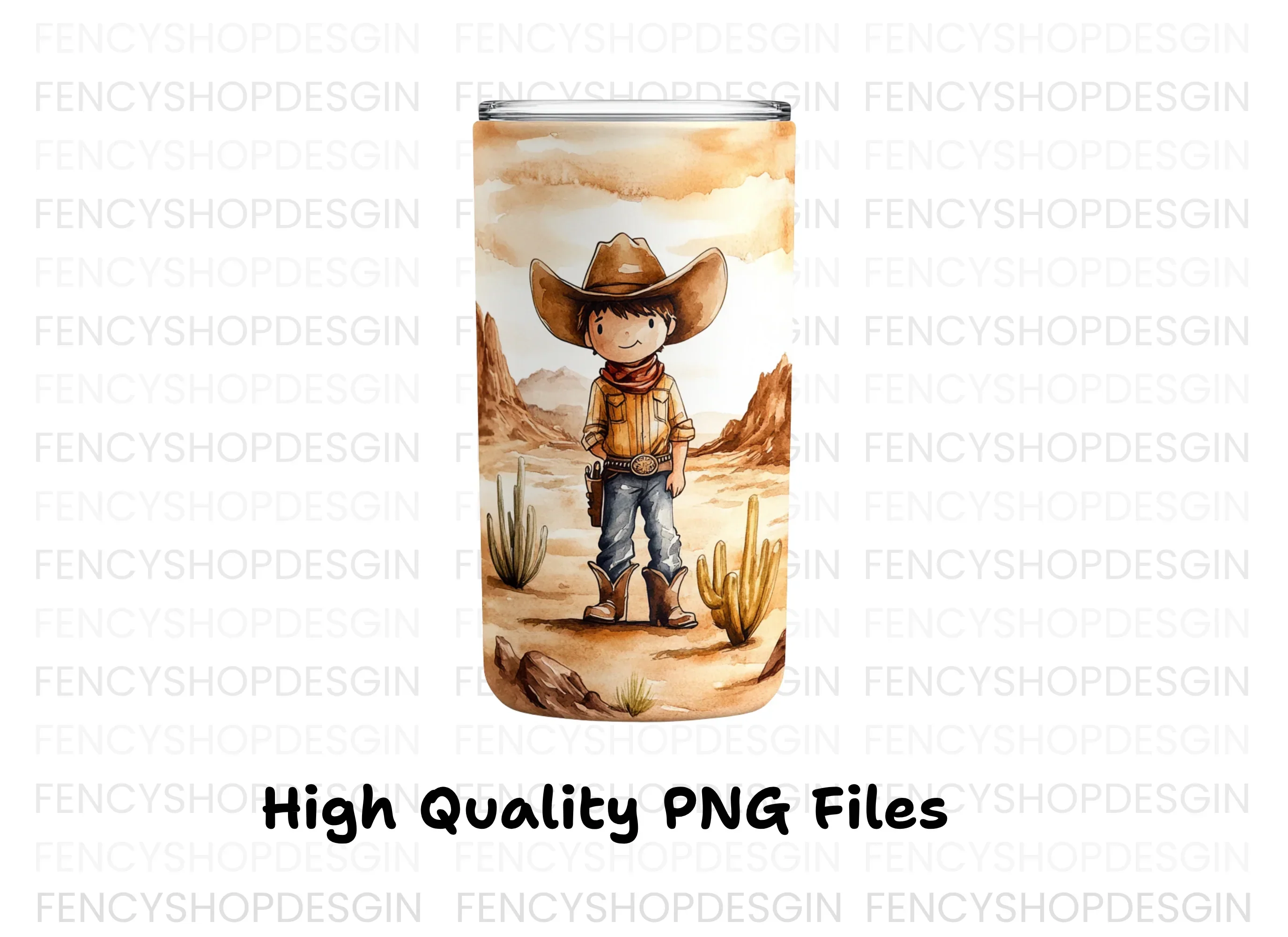 Cute Cowboy Tumbler Clipart Bundle - Image 3