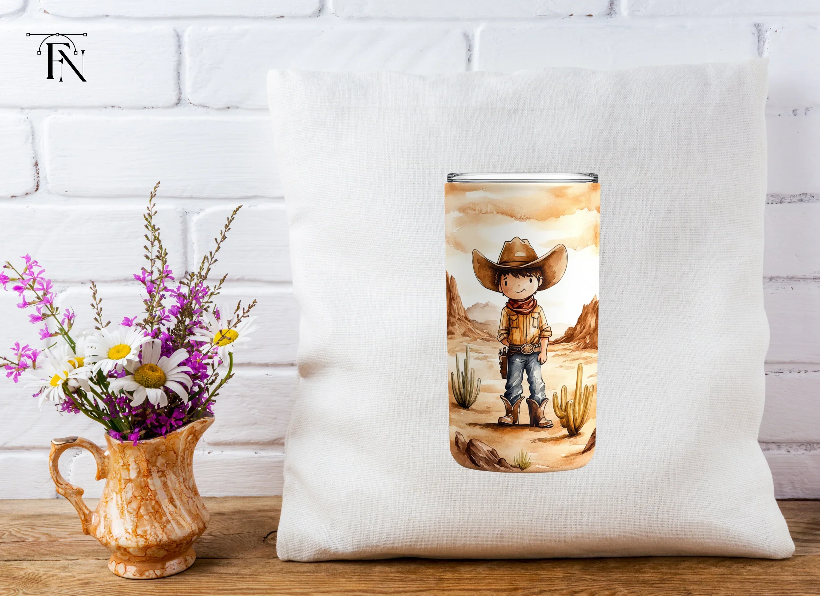 Cute Cowboy Tumbler Clipart Bundle - Image 5