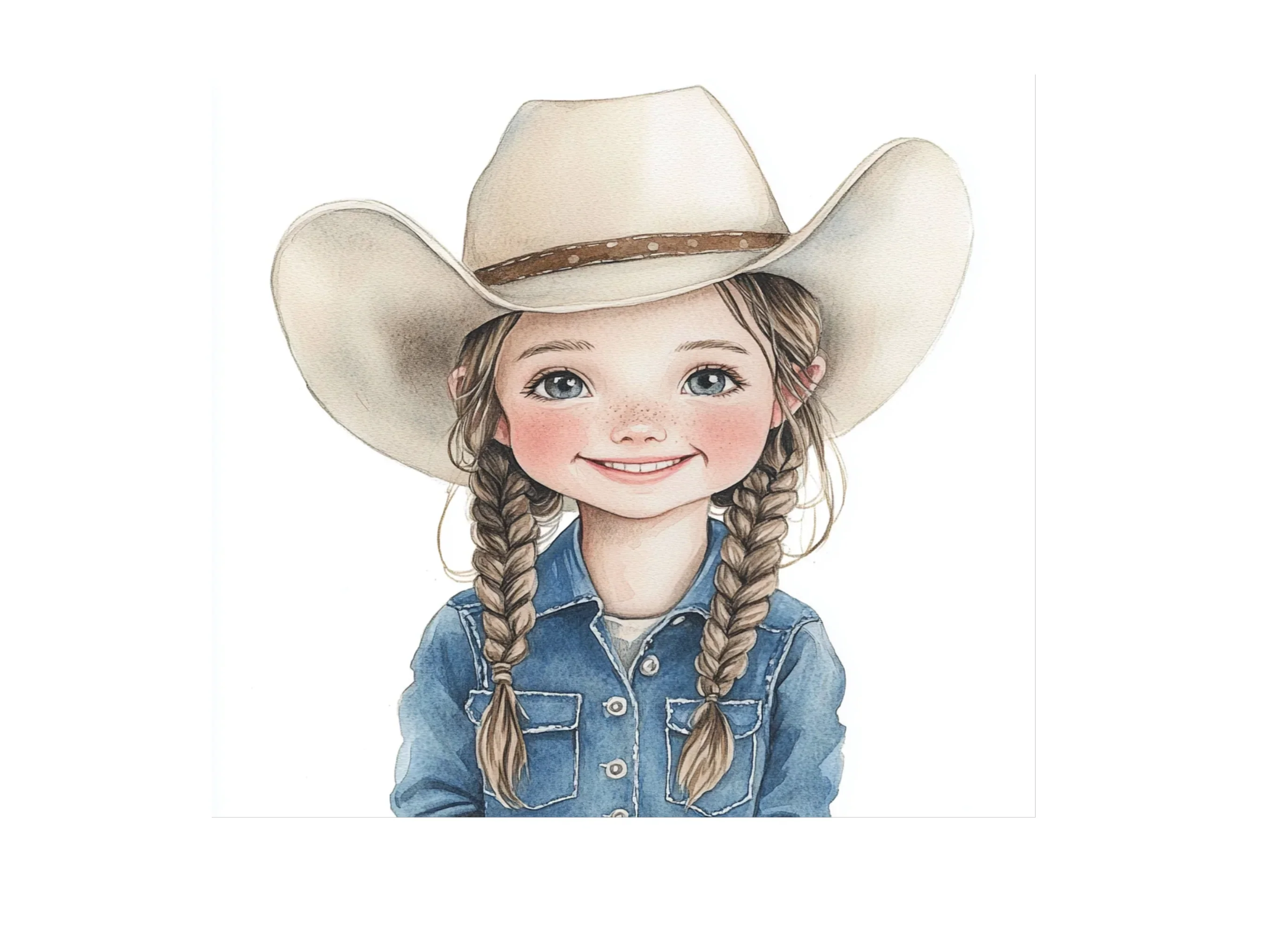 Cute Cowgirl Kids Clipart Bundle - Image 3