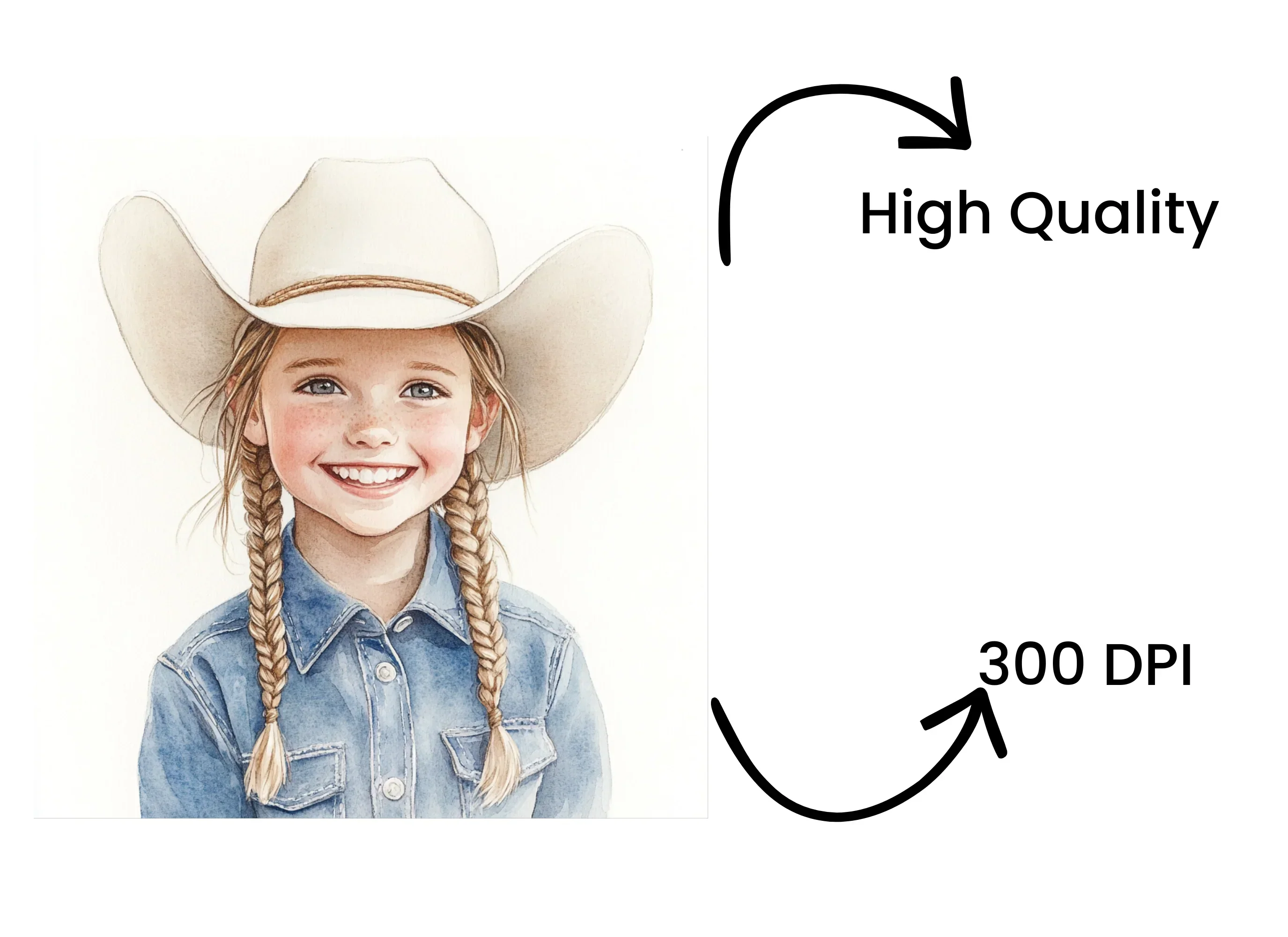 Cute Cowgirl Kids Clipart Bundle - Image 4