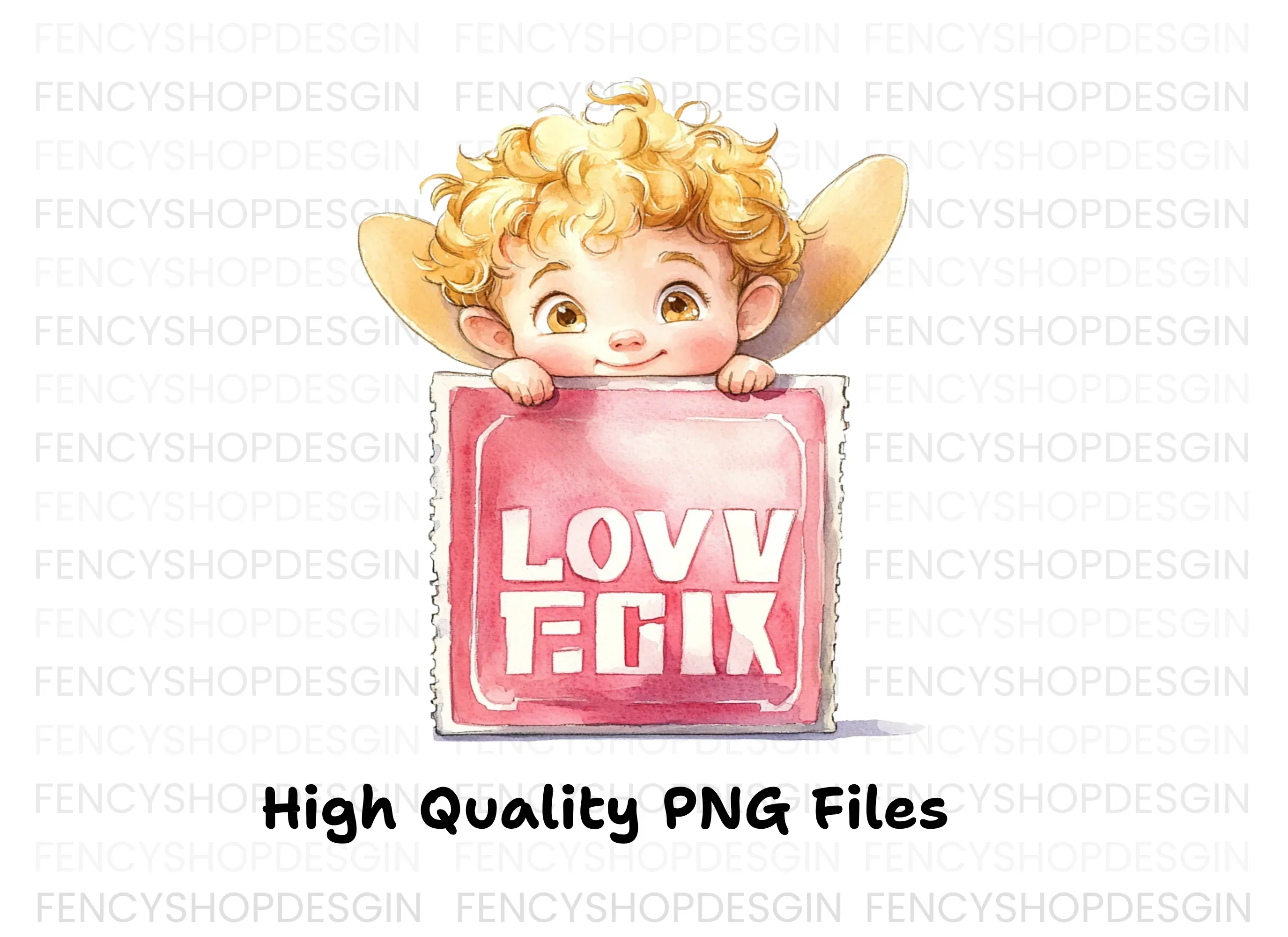 Cute Cupid Angels Love Signs Clipart Bundle - Image 2