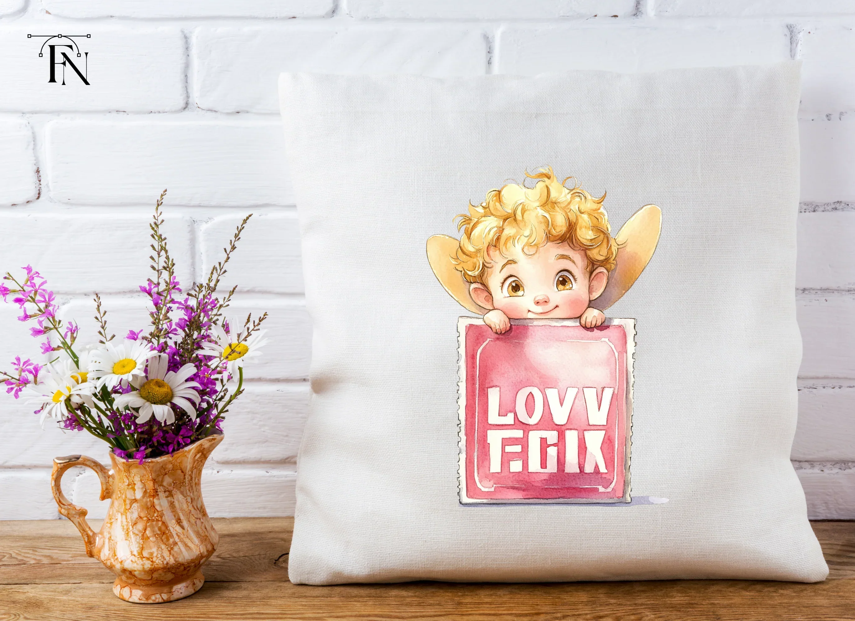 Cute Cupid Angels Love Signs Clipart Bundle - Image 5