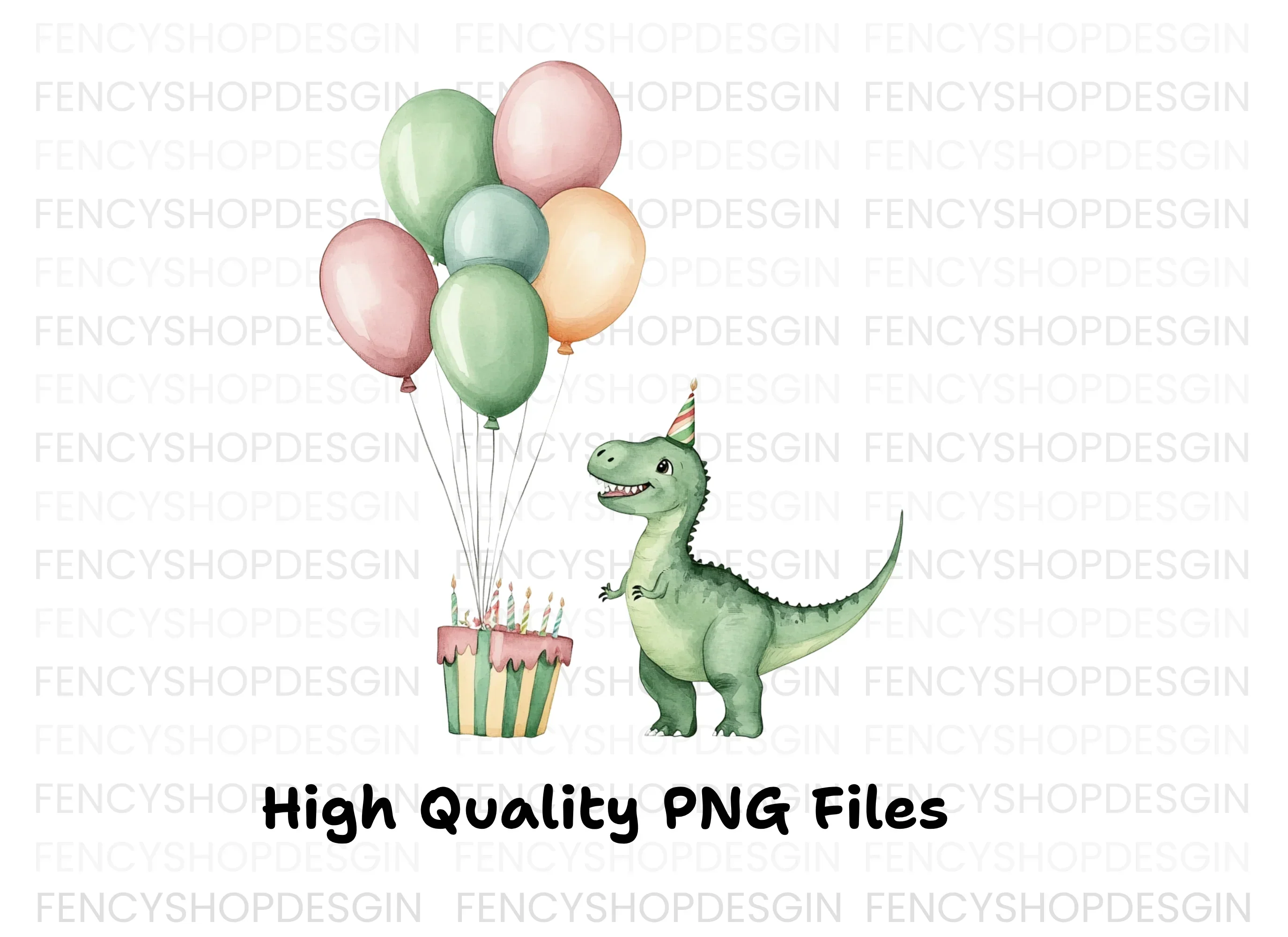 Cute Dinosaur Birthday Party Clipart Bundle - Image 3