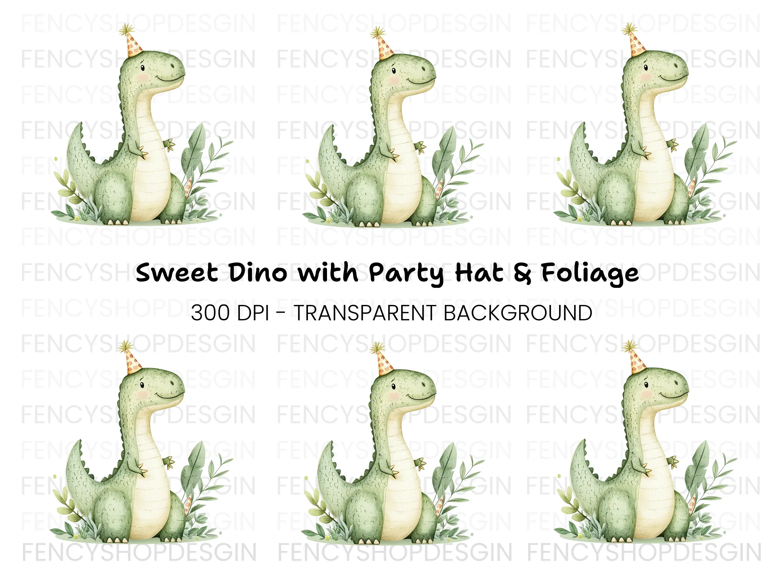 Cute Dinosaur Birthday Party Clipart Bundle