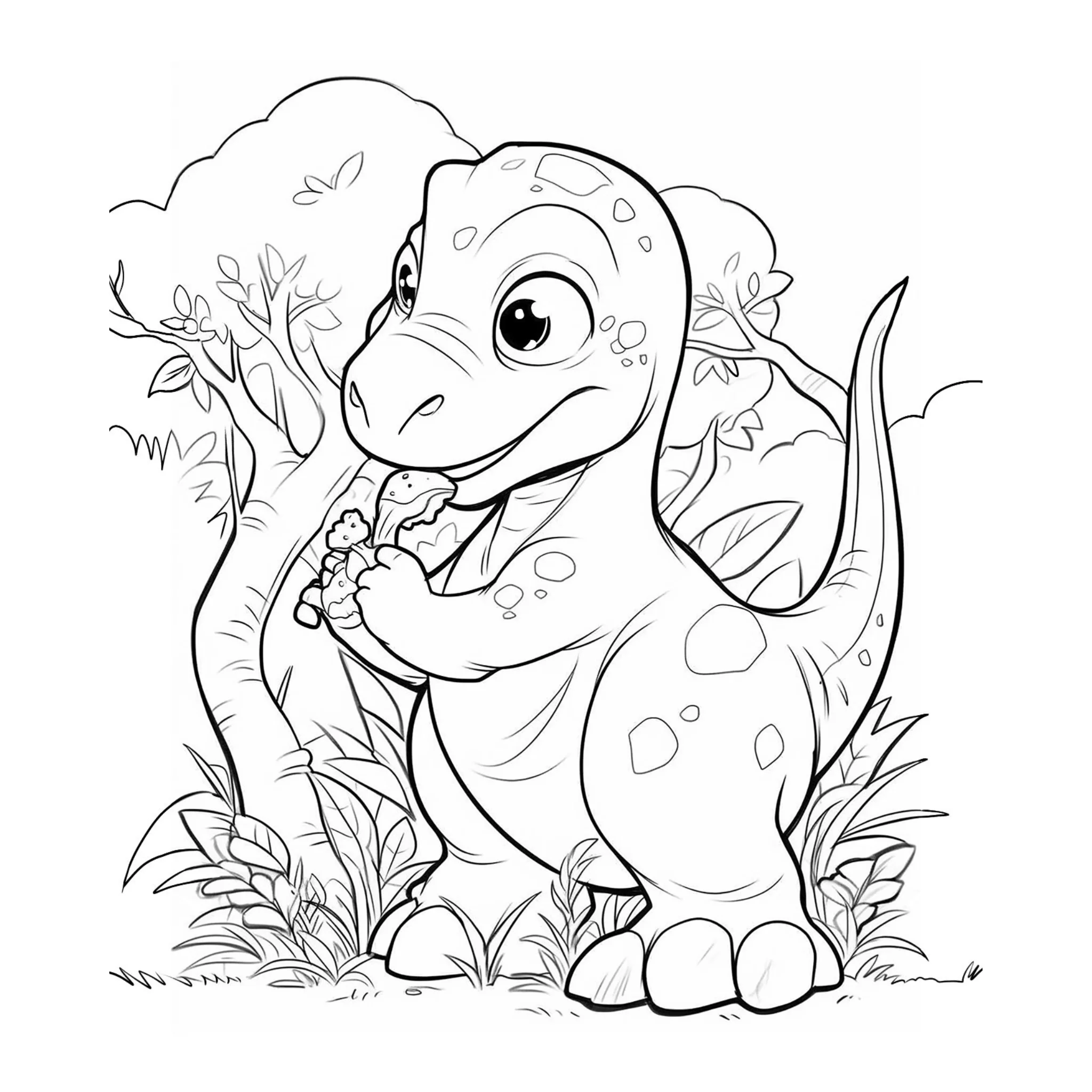 Cute Dinosaur Coloring Pages - Image 3