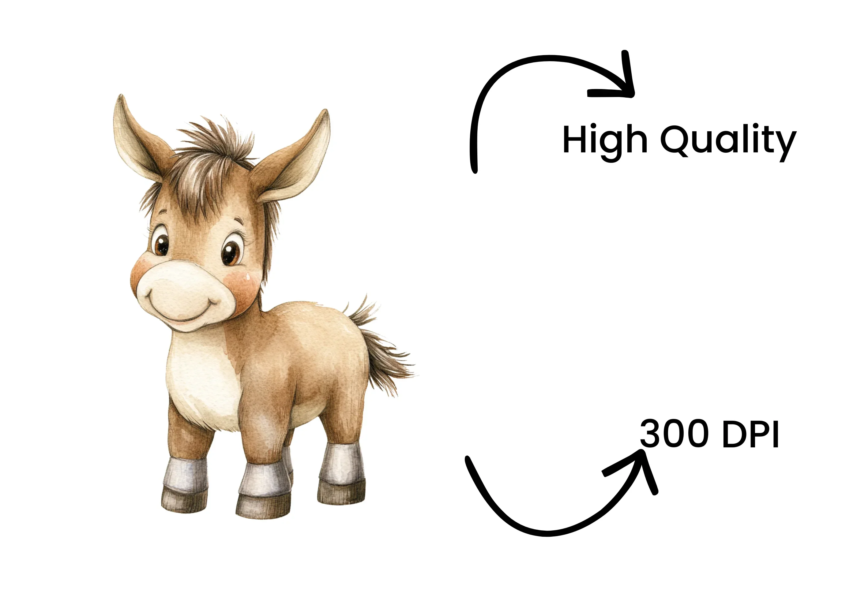 Cute Donkey Clipart Bundle - Image 4