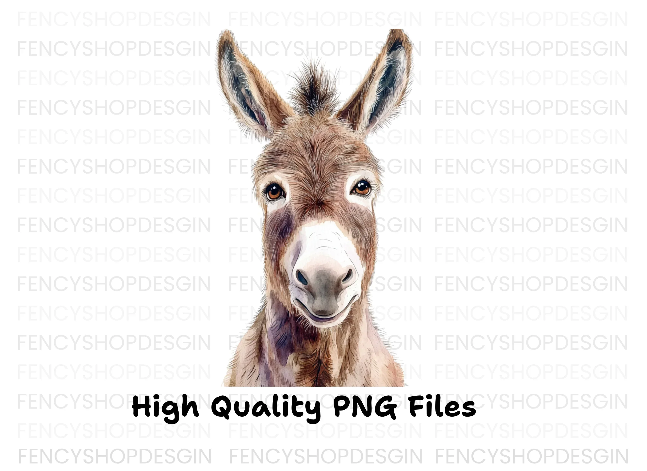 Cute Donkey Face Clipart Bundle - Image 2