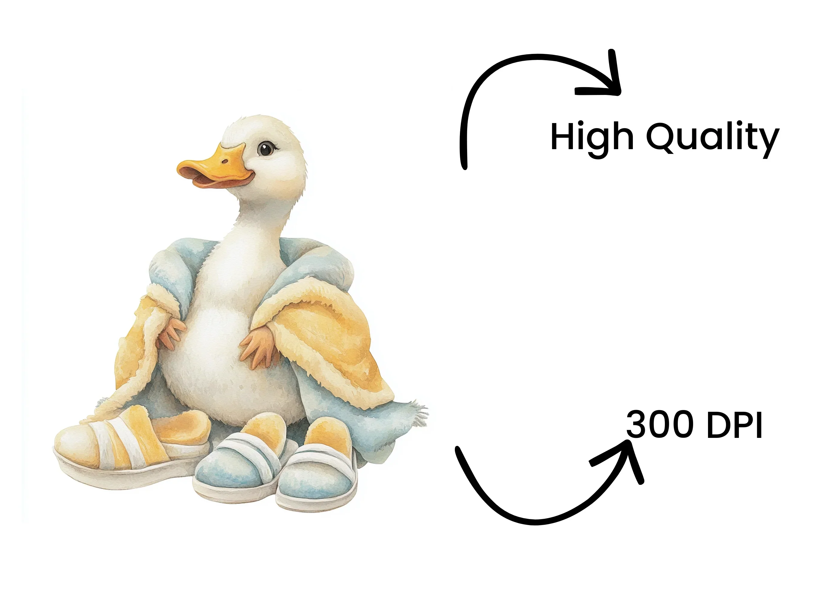 Cute Ducklings in Bathrobes Clipart Bundle - Image 4