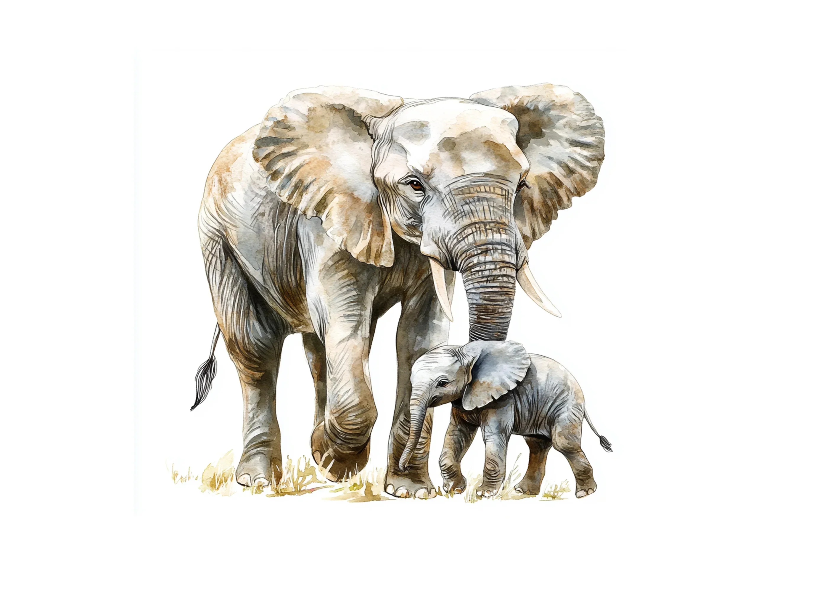 Cute Elephant Family Clipart Bundle - Image 3