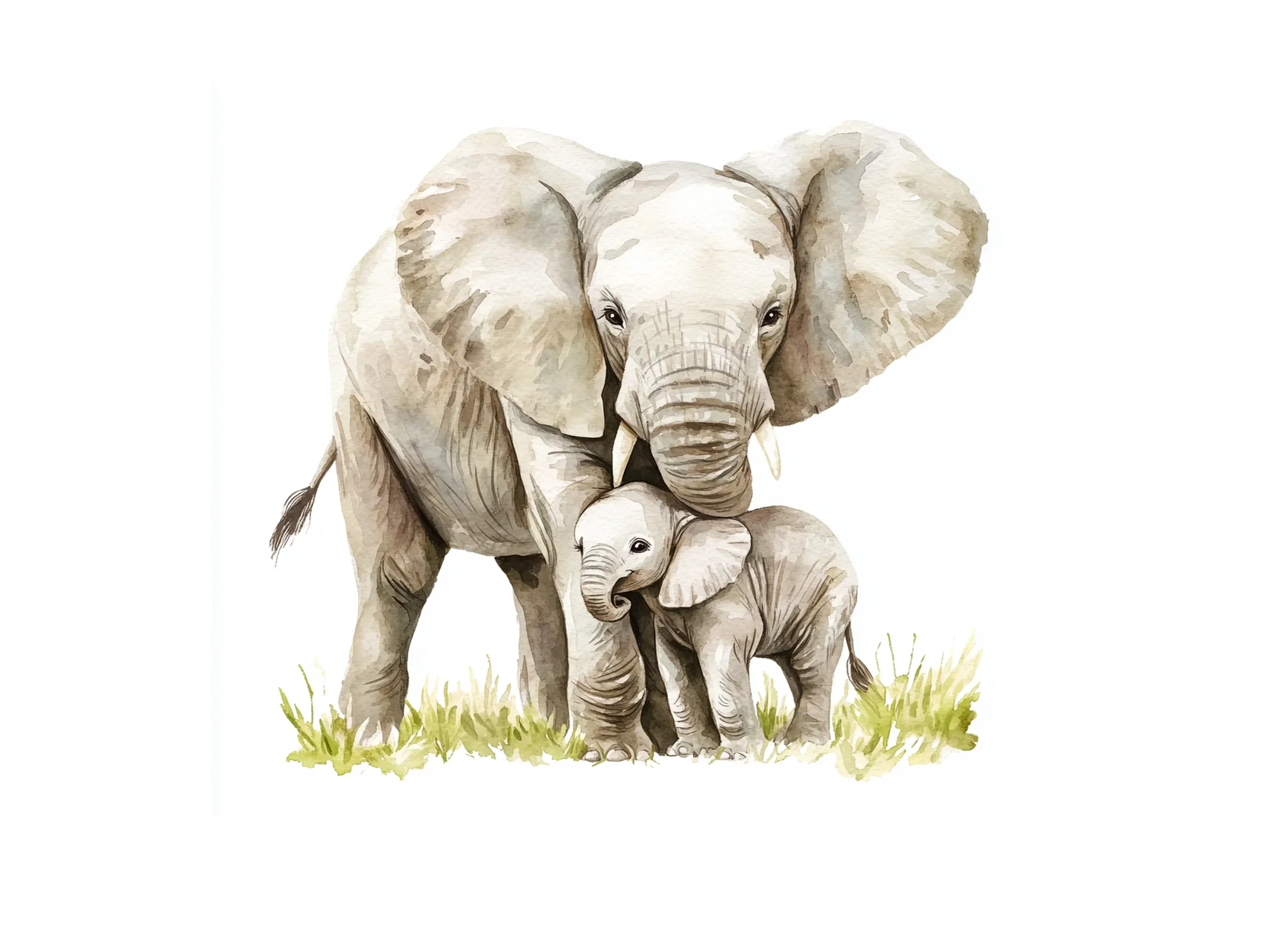 Cute Elephant Family Clipart Bundle - Image 2