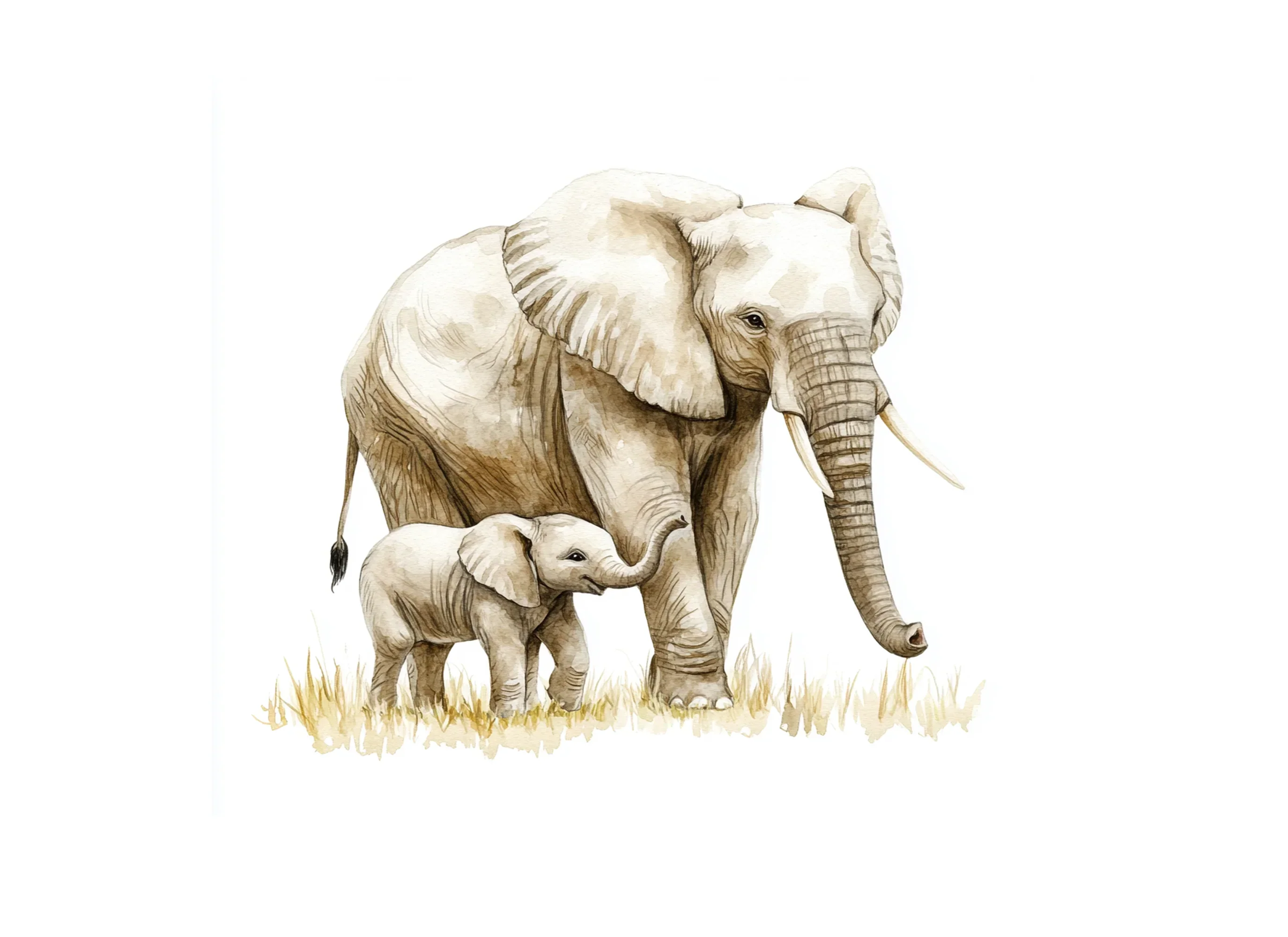 Cute Elephant Family Clipart Bundle - Image 3