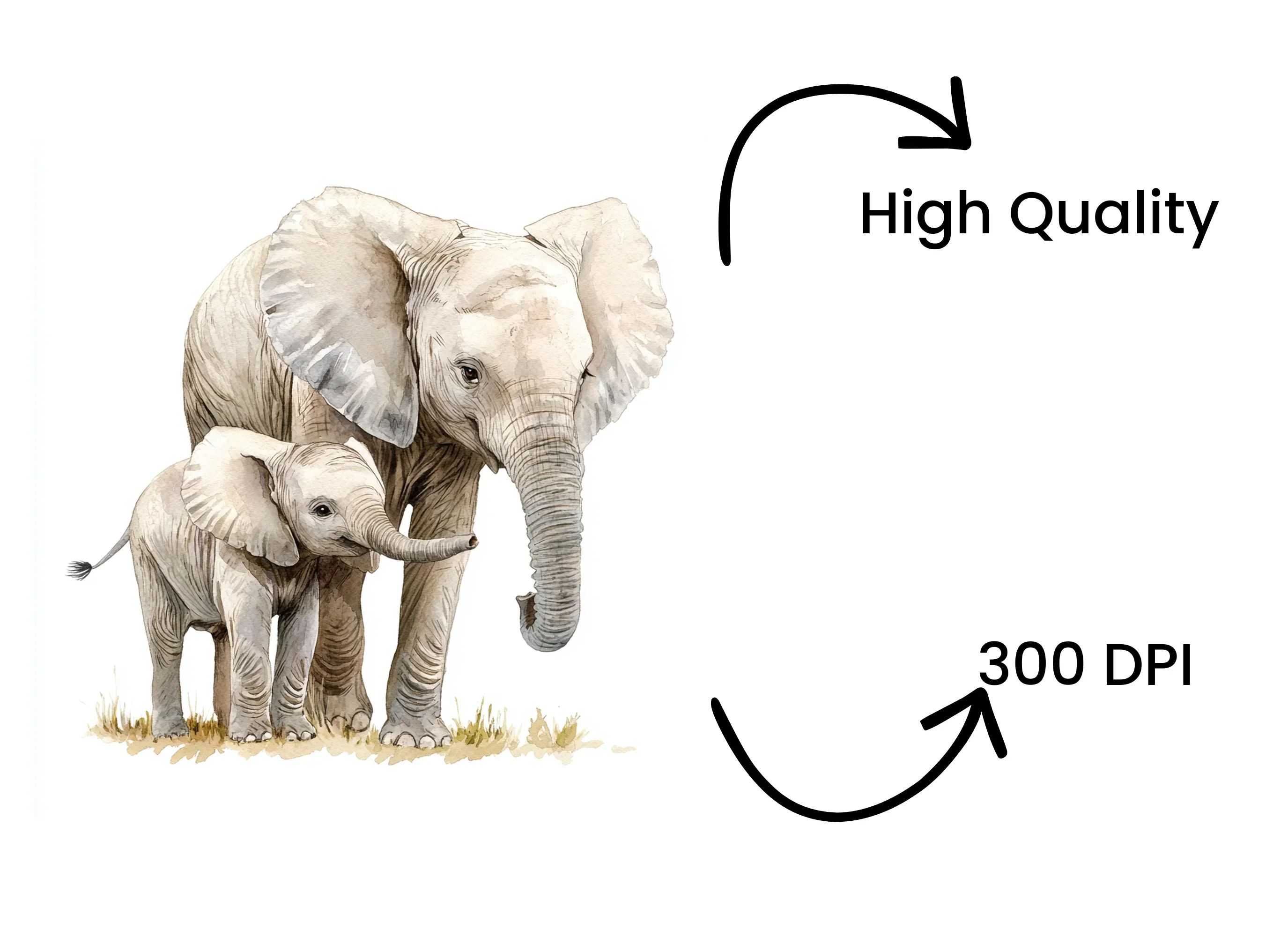 Cute Elephant Family Clipart Bundle - Image 4