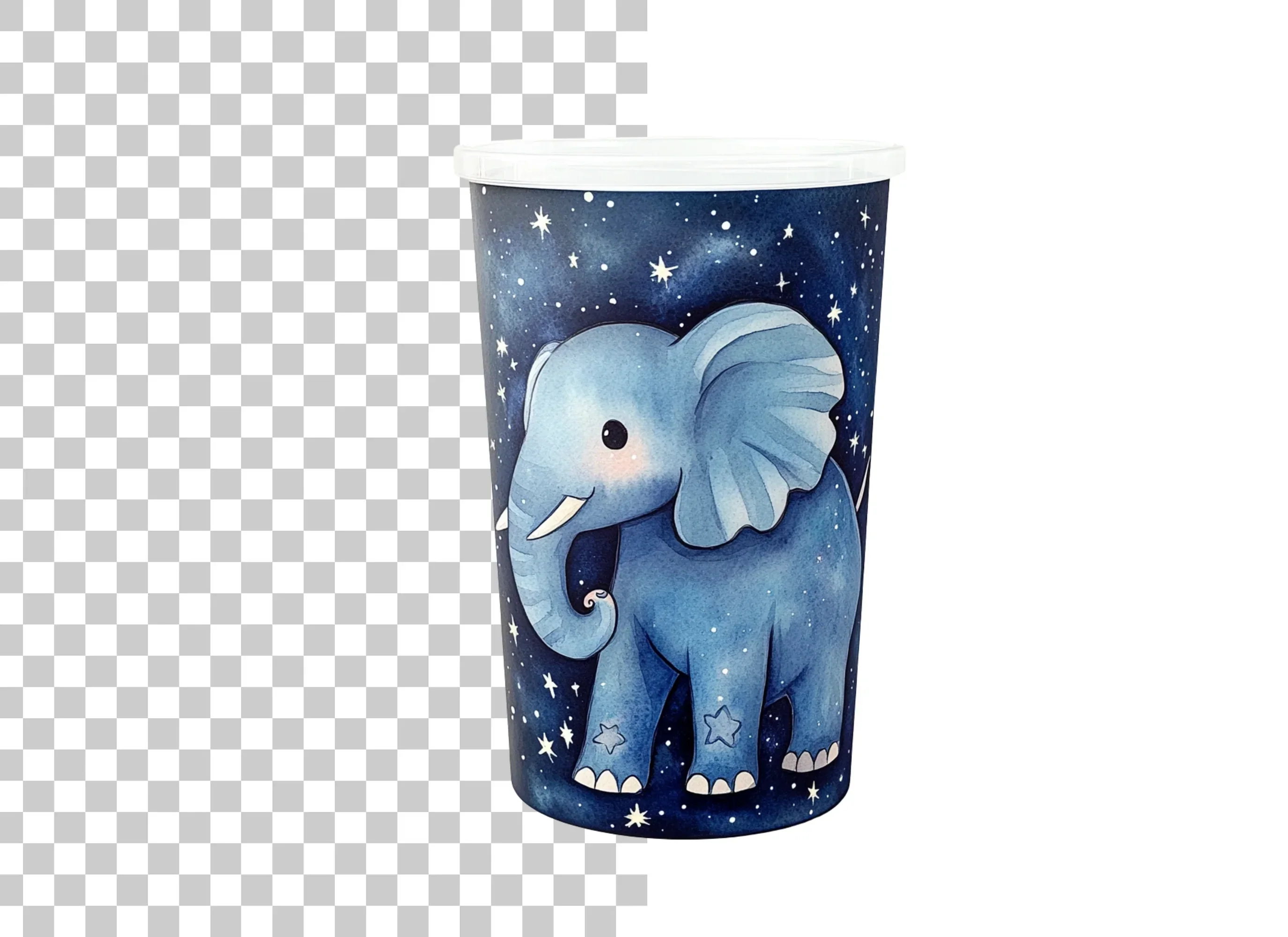 Cute Elephant in Starry Night Clipart Bundle - Image 2