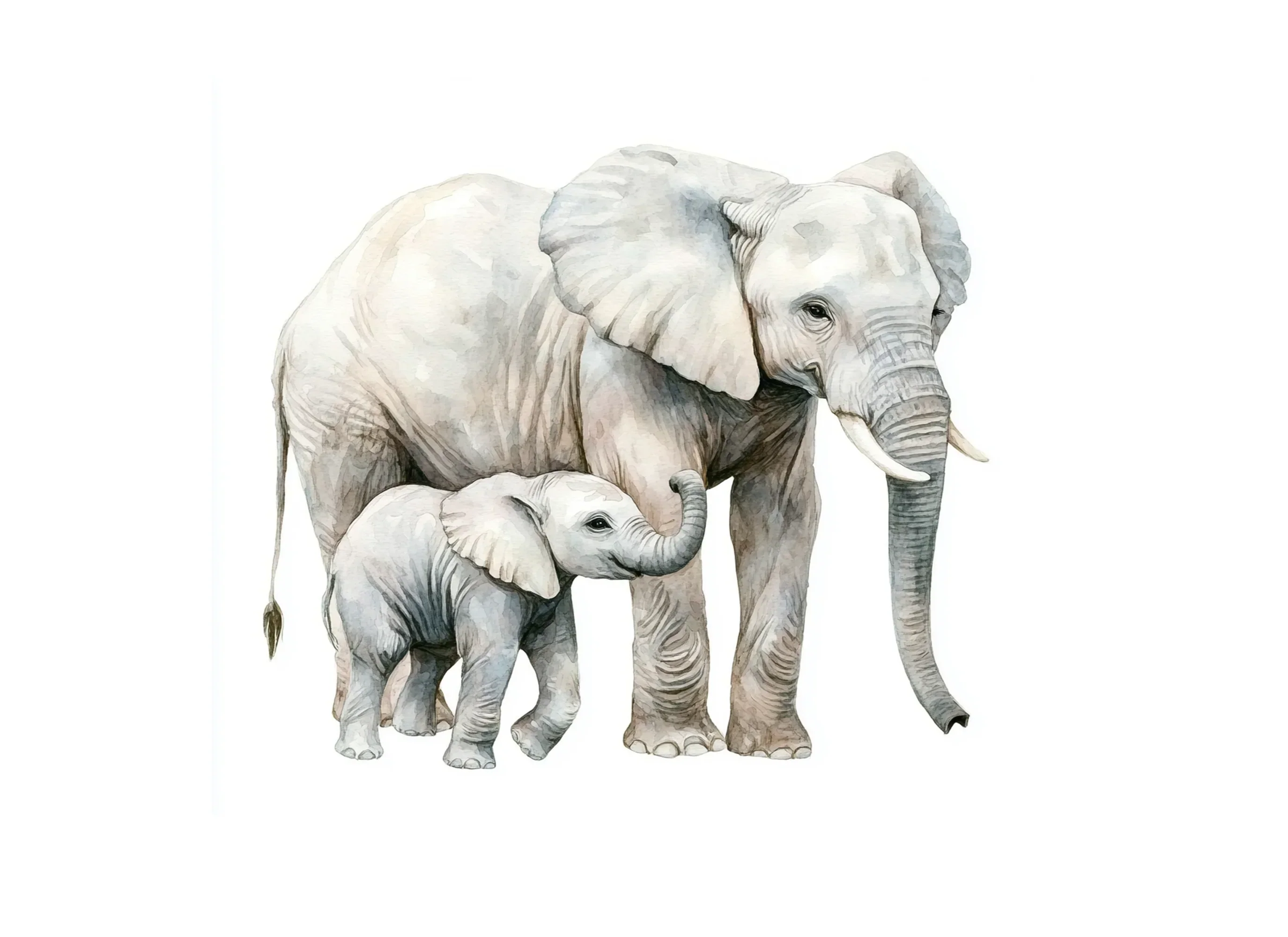 Cute Elephant Mother and Baby Clipart Bundle - Image 2